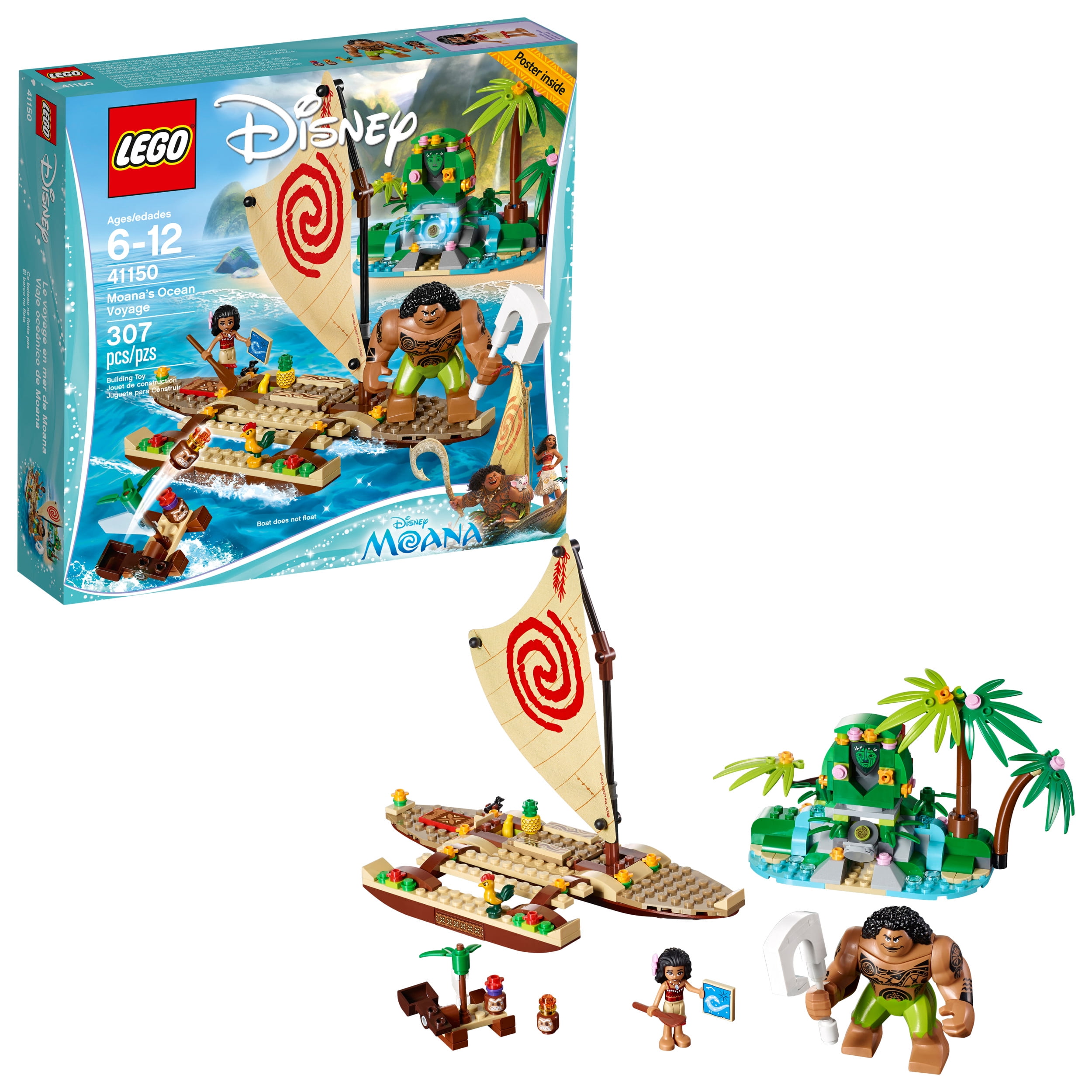 lunken bilag chap LEGO Disney Princess Moana's Ocean Voyage 41150 (307 Pieces) - Walmart.com
