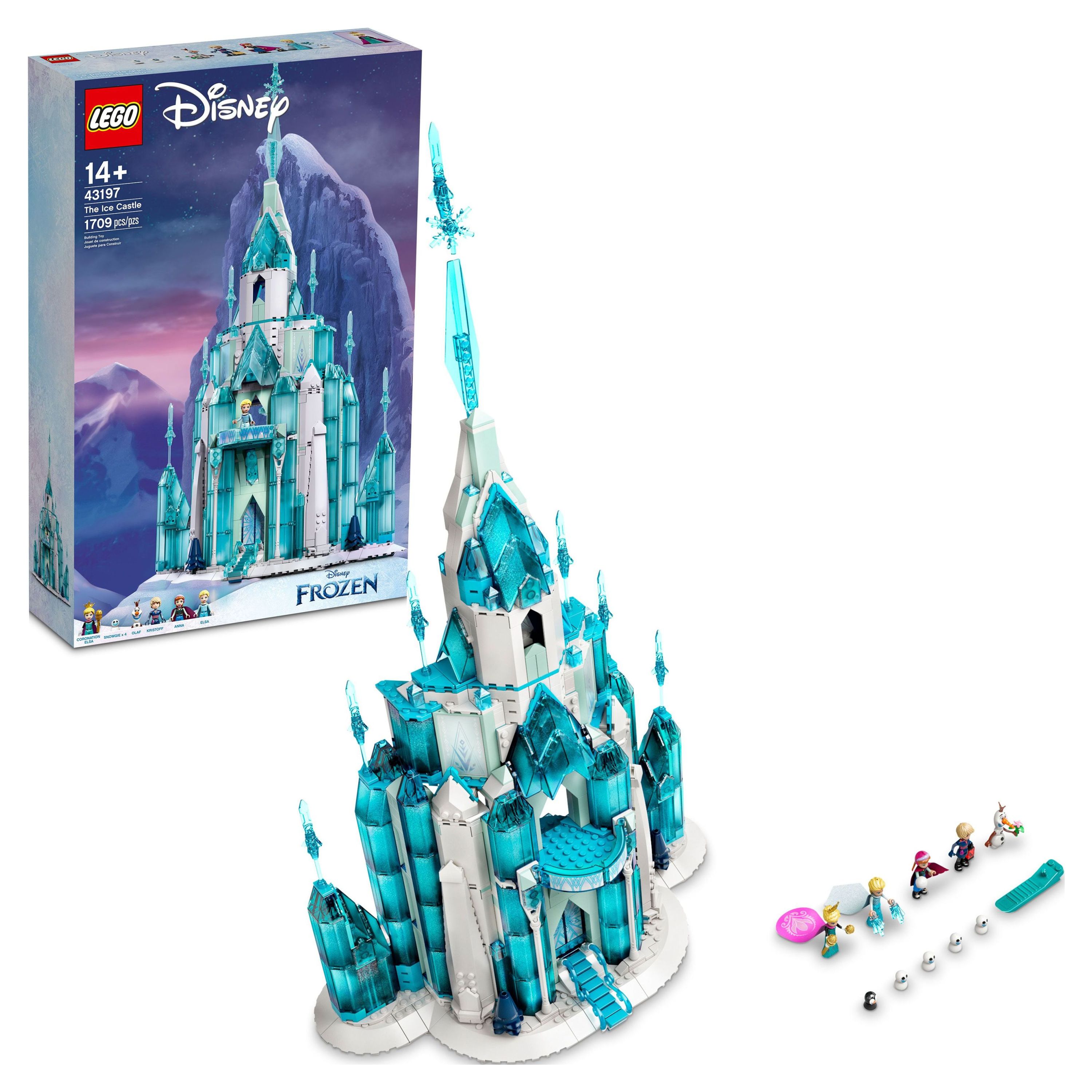 LEGO Disney Princess The Ice Castle Building Toy 43197, with Frozen Anna and Elsa Mini Doll Figures and Olaf Figure, Disney Castle Kit to Build, Disney Gift Idea, Castle Toy for Kids Age 6+ Years Old - image 1 of 8