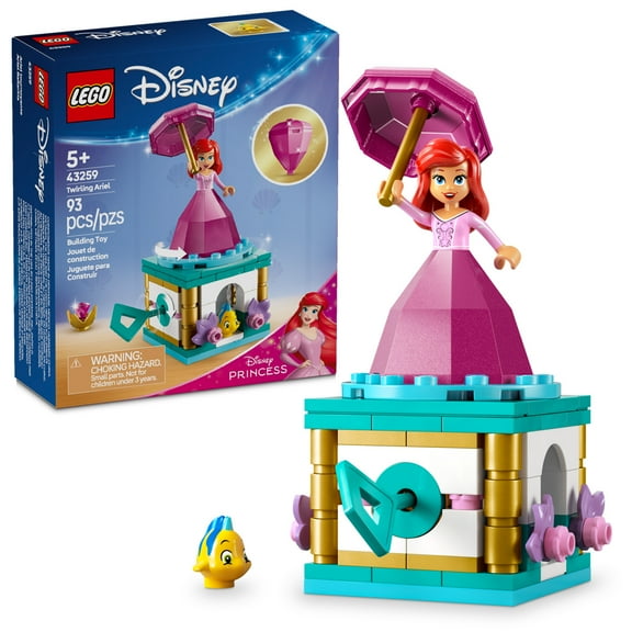 LEGO Disney Princess Twirling Ariel Toy - Building Toy for Kids, Girls and Boys, Ages 5+ - Little Mermaid Toy for Fans of Movie - Ariel Doll Gift Idea for Birthdays - 43259