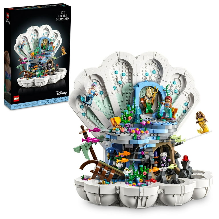 LEGO Disney Little Mermaid Royal Clamshell 43225 Adult Collectible Set Ariel Ursula Triton Sebastian Flounder 18 Walmart
