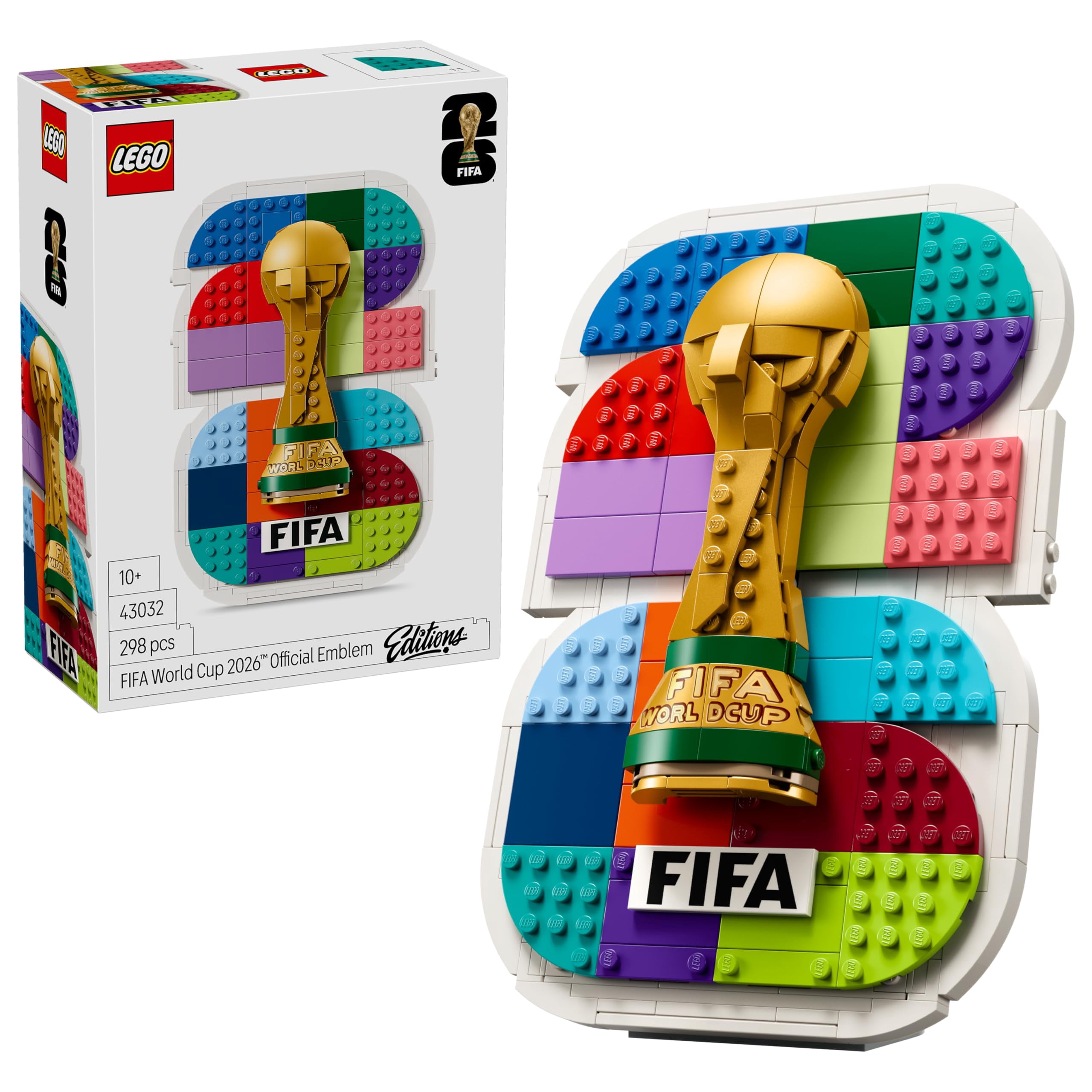 LEGO Editions FIFA World Cup 2026 Official Emblem Set #43032  298 Pieces, Buildable Soccer Display with Semi-3D Trophy & Dual Display Options | Ages 10+ | World