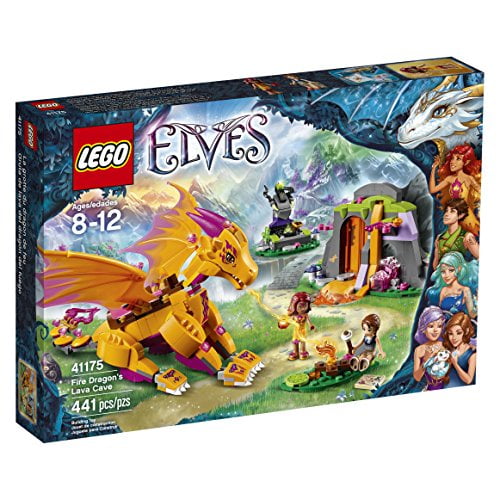 LEGO, Elves Fire Dragon's Lava Cave, 41175, 441 Pieces - Walmart.com
