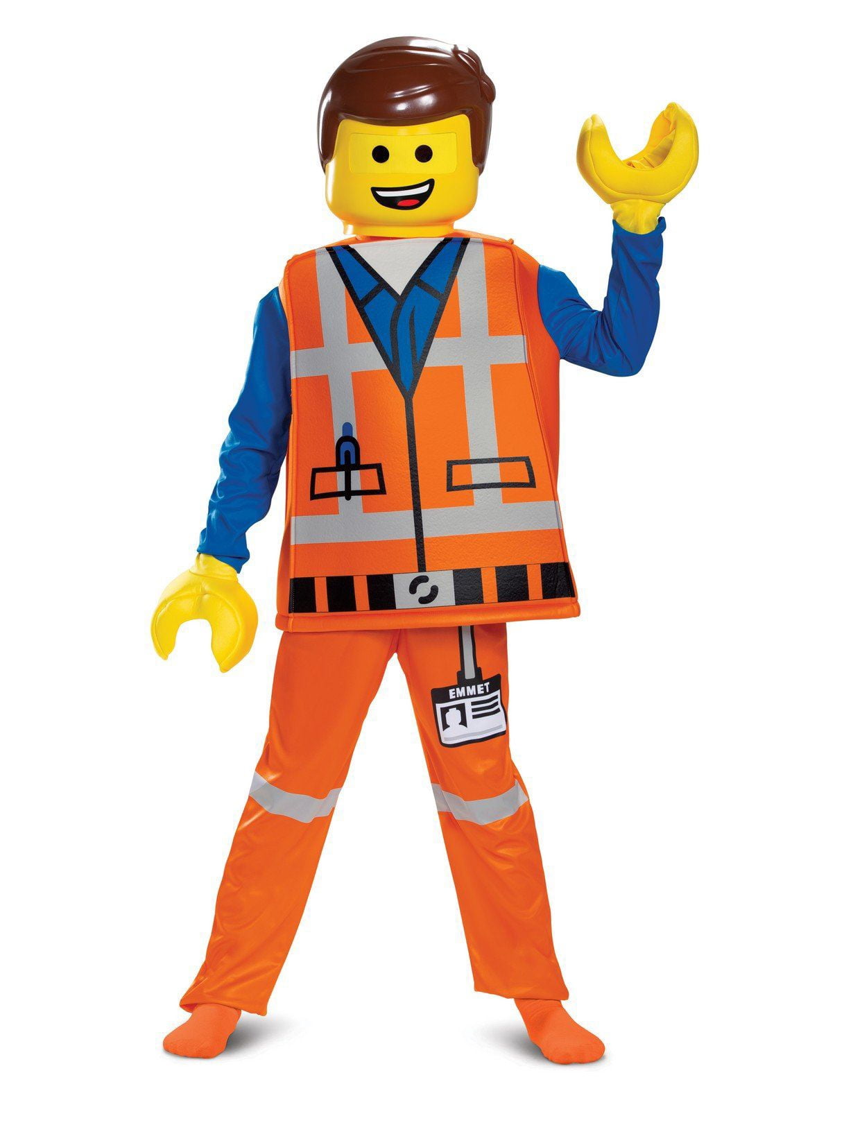 LEGO Emmet Deluxe Costume for Children with Minifigure Tunic and Mask, Boys 4-6