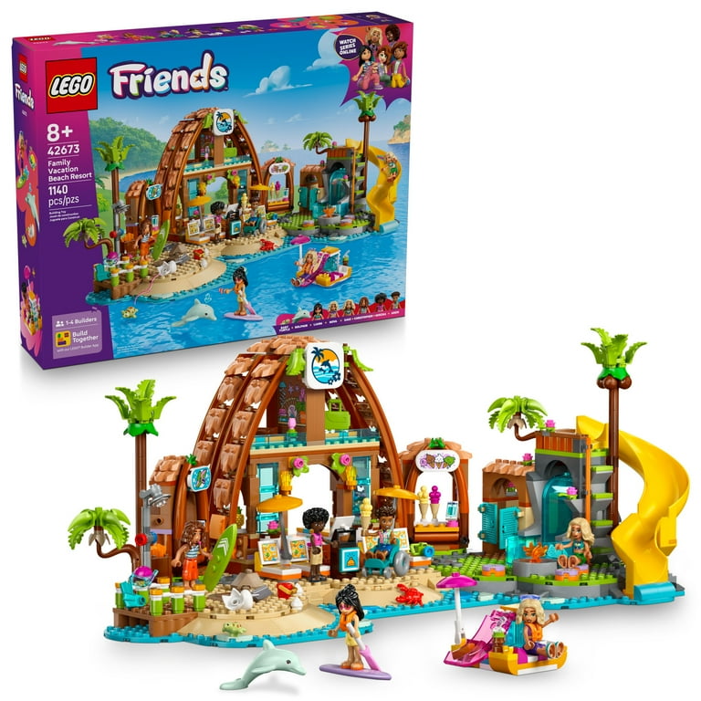 LEGO Friends Family Vacation Beach Resort Pretend Play Building