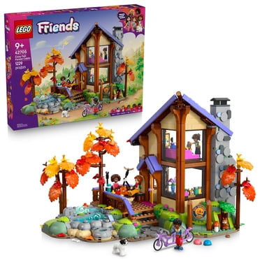 LEGO Friends Cozy Fall Forest Cabin - Building Toy for Girls & Boys, Ages 9+ - Dollhouse Playset with 4 Minidolls - Gift for Birthdays - 42705