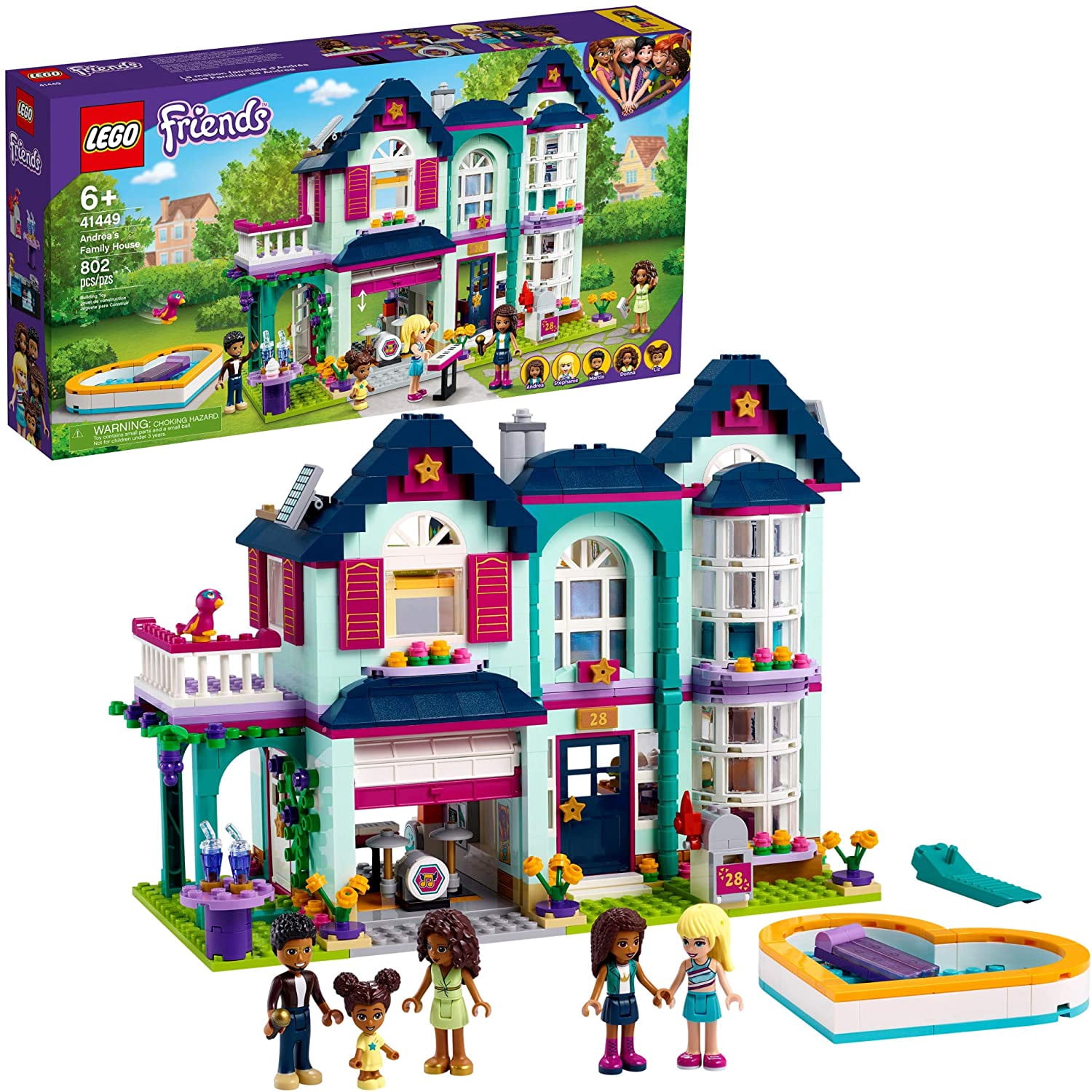 LEGO, Friends Andrea's Family House, 41449, 802 Pieces - Walmart.com