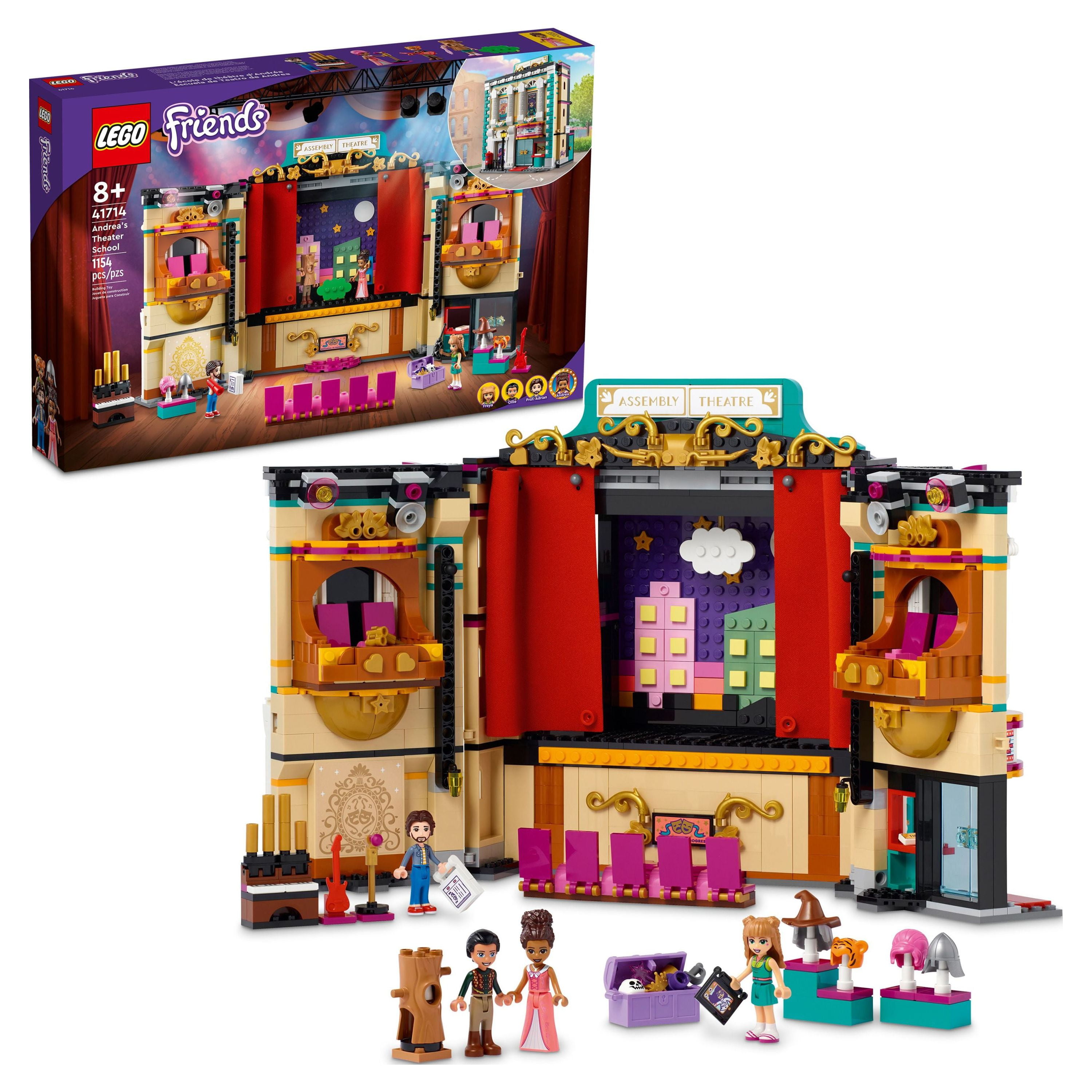LEGO Friends Andrea's Theater School Playset, 41714 Creative Toy, Gift Idea  for Kids, Girls and Boys 8 Plus Years Old with 4 Mini-Dolls and Props  Accessories 
