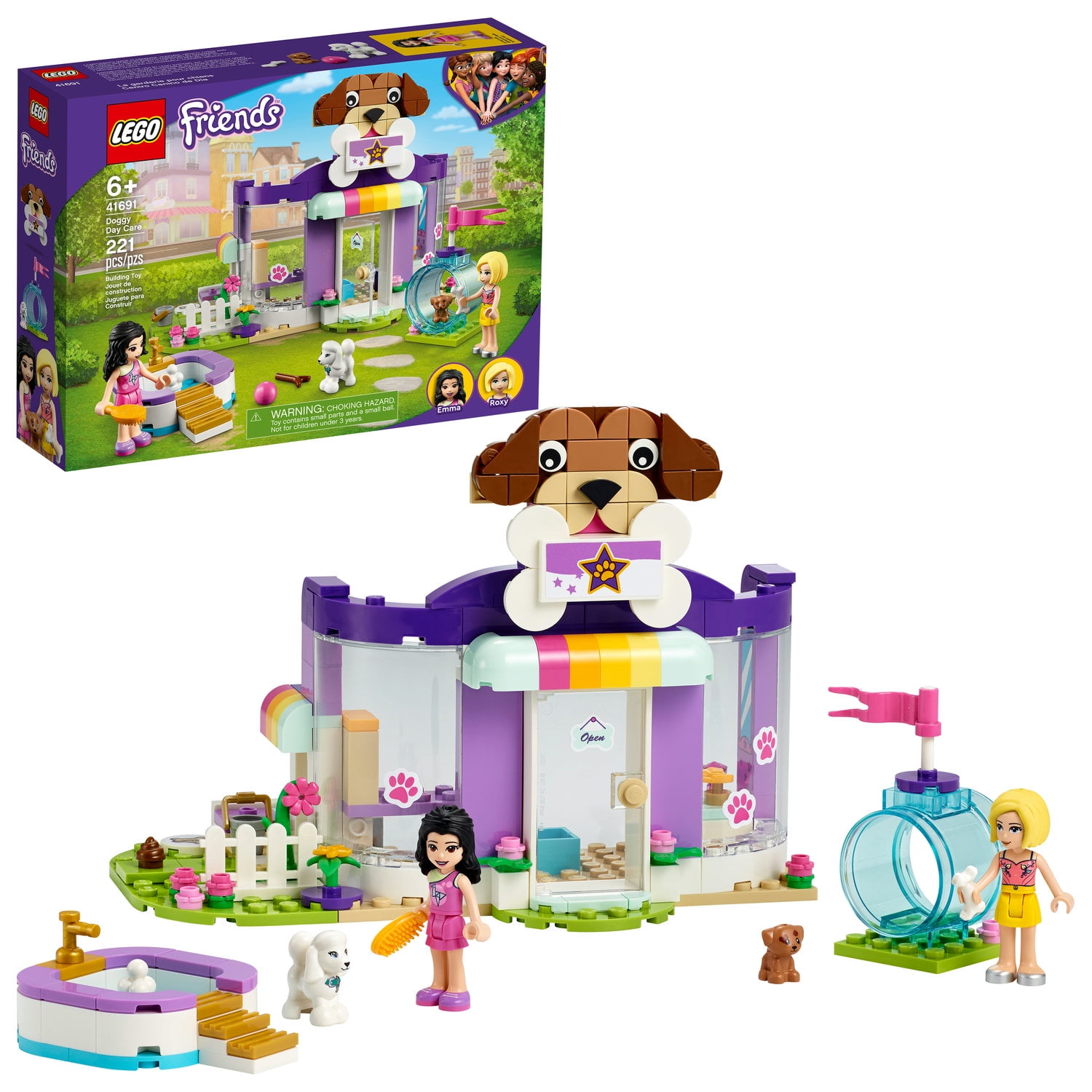 LEGO Friends Doggy Day Care 41691 Toy; Includes 2 Mini-Dolls and 2 Toy Dog Figures (221 Pieces) - Walmart.com
