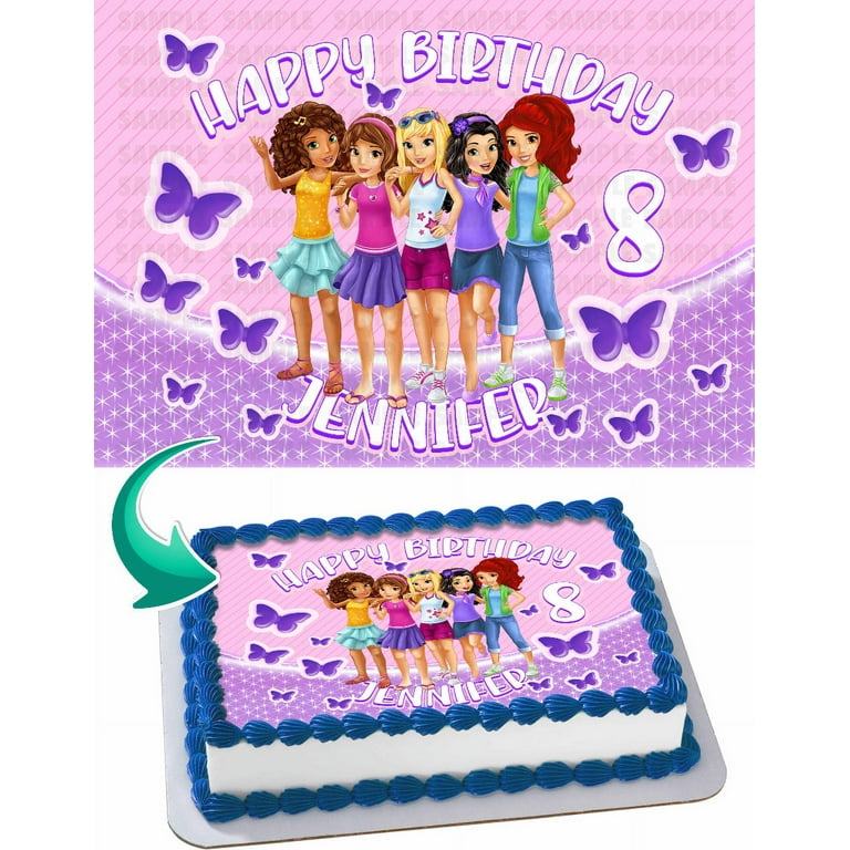 LEGO Friends Edible Cake Image Topper Personalized Birthday Party 1 4 Sheet