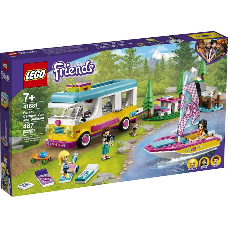 LEGO Friends Forest Camper Van and Sailboat 41681 Building Toy; Forest Toy  (487 Pieces)