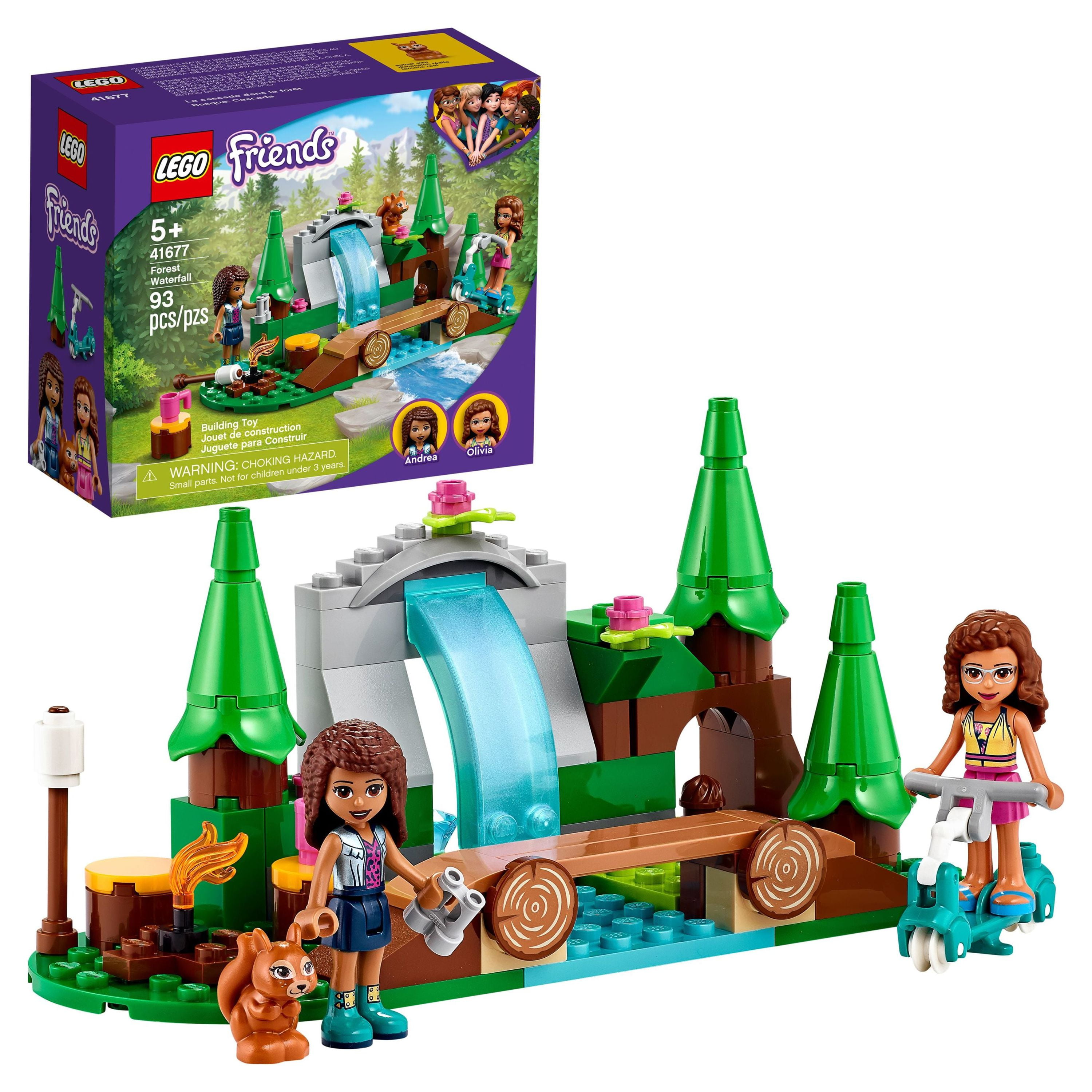 LEGO Friends Forest Waterfall Adventure Camping Set 41677 with 