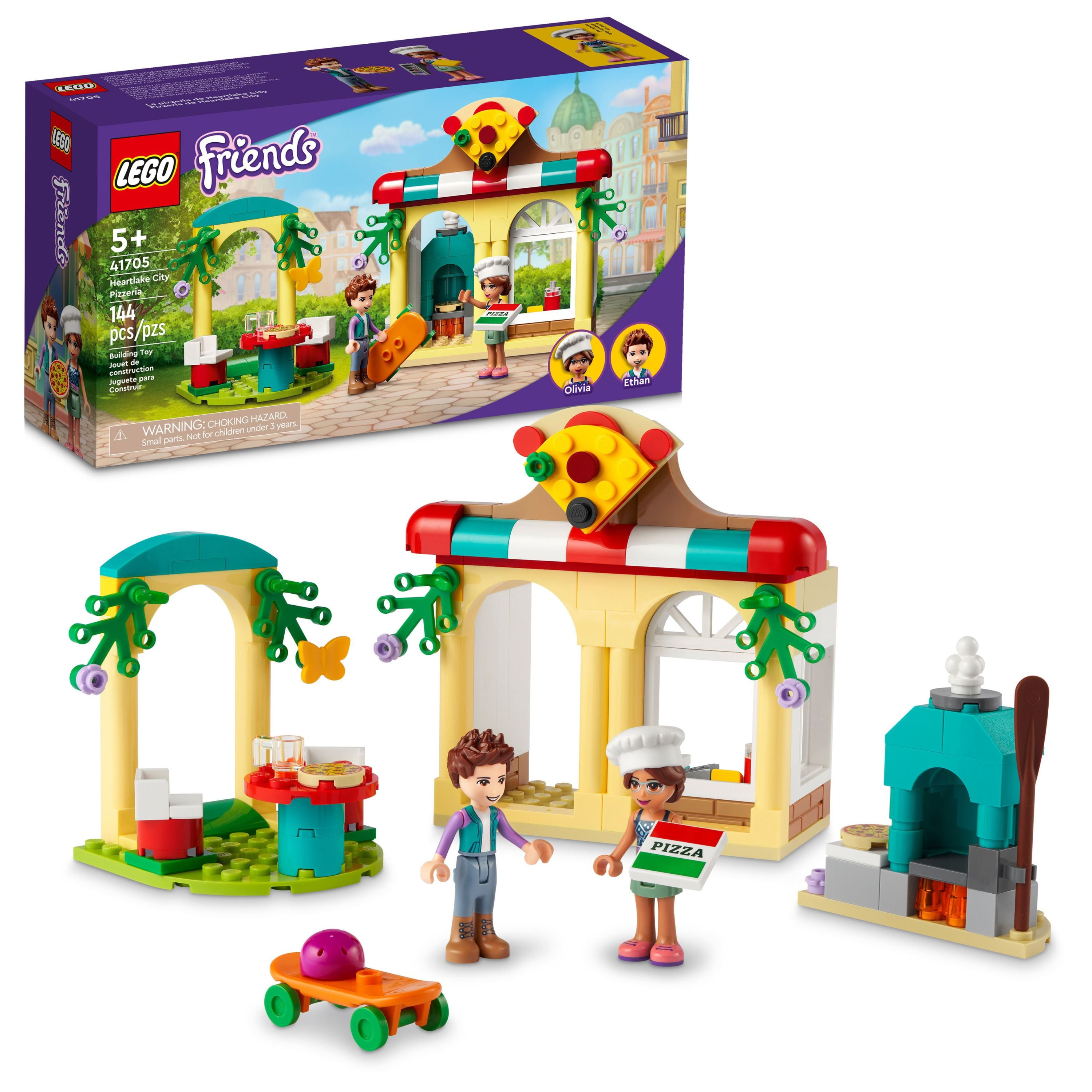Oprigtighed Produkt Alarmerende LEGO Friends Heartlake City Pizzeria 41705 Restaurant Set, Creative Gifts,  Toys for Kids 5 Plus Years Old with Olivia & Ethan Mini-Dolls - Walmart.com