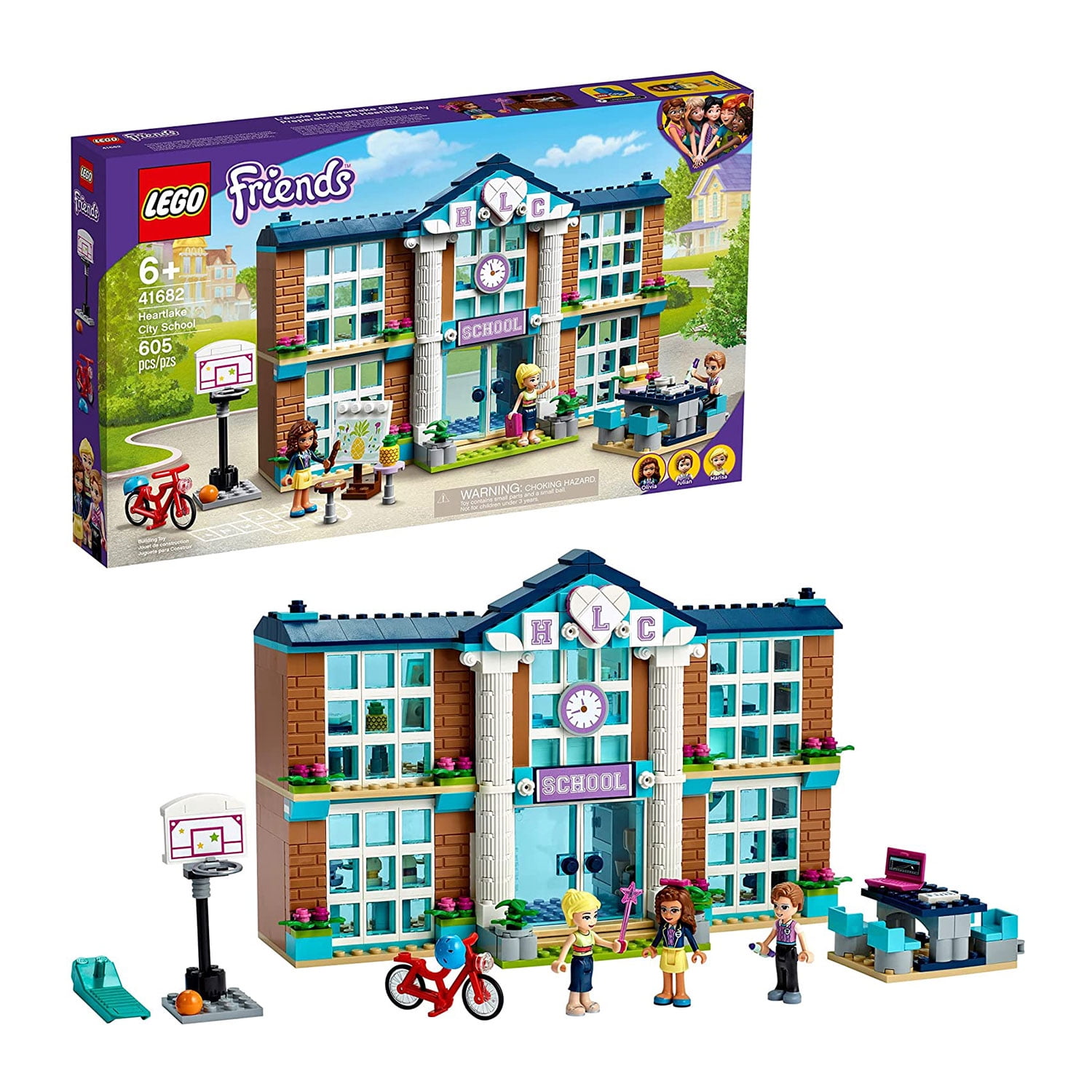 Måling Optage Valnød LEGO Friends Heartlake City School 41682 Building Toy for Creative Play  (605 Pieces) - Walmart.com