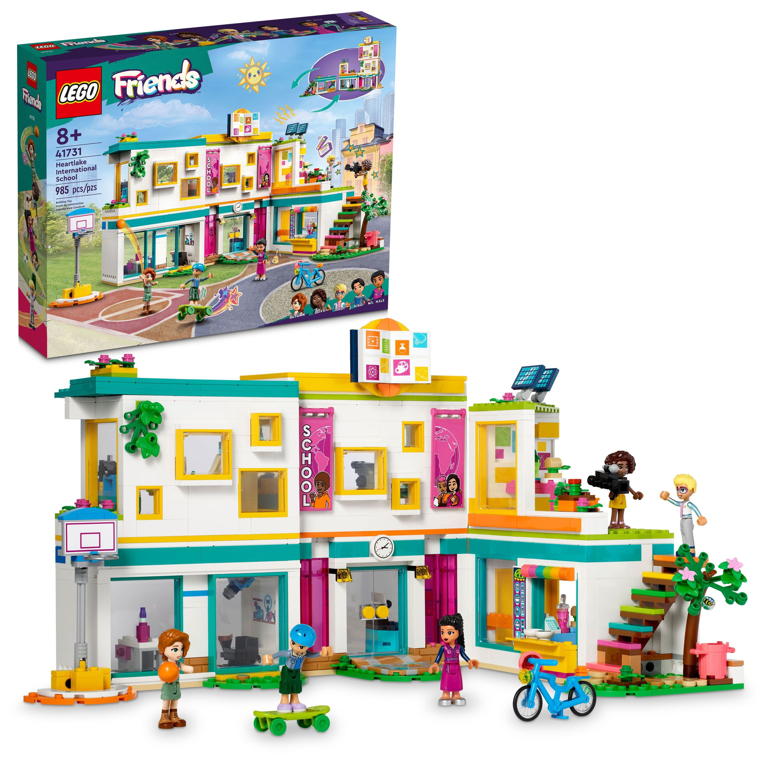 LEGO Friends Heartlake International School Playset 41731 Building Toy for Girls Boys with 5 2023 Character Mini Dolls Accessories Pretend Play