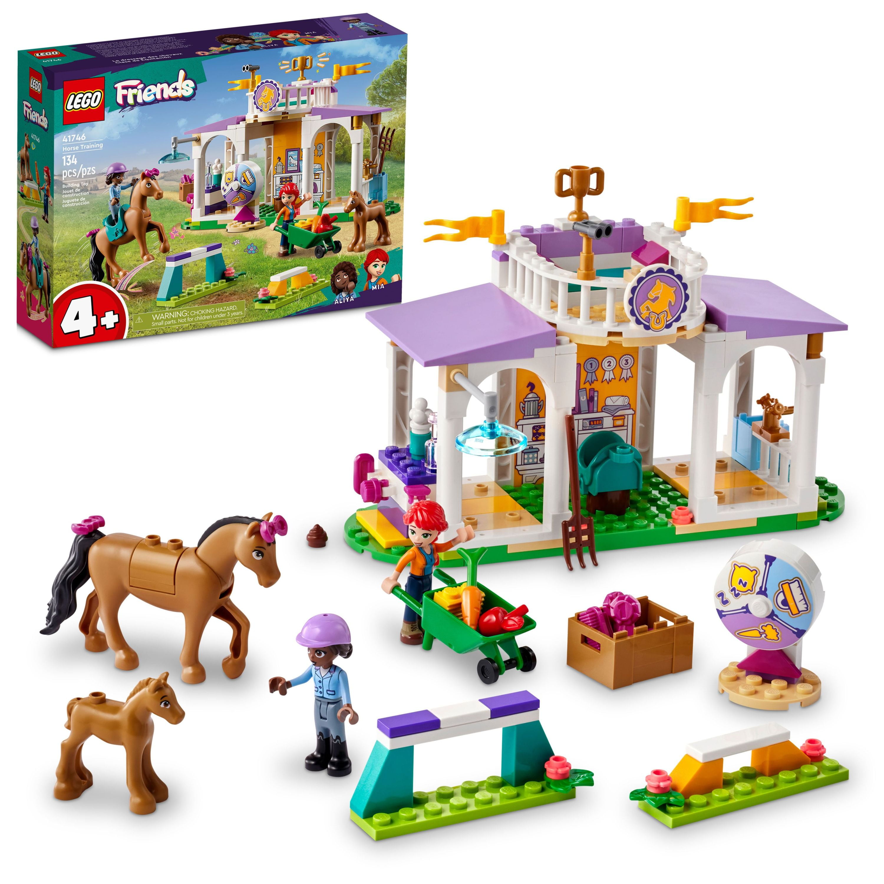 LEGO Friends Horse Training 41746 Toddler Building Toy, Great Christmas  Gift for 4 Year Old Girls and Boys, Includes 2 Mini-Dolls, Stable, 2 Horse 