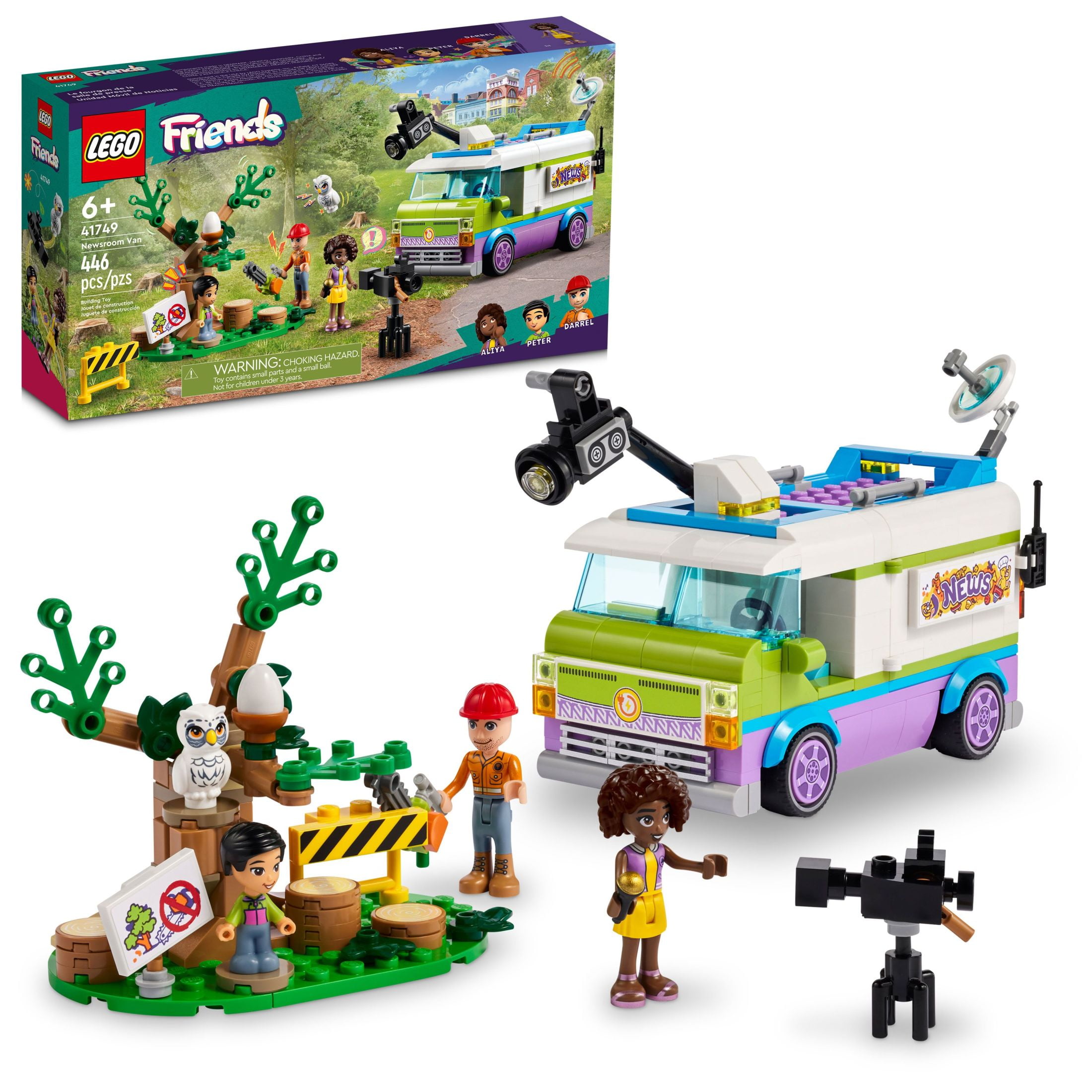 LEGO Friends Newsroom Van 41749 Building Toy Set, Creative Fun for Ages 6+, includes Accessories So Kids Can Pretend to Film and Report the News, A Fun Birthday Gift for Kids Who Love Role Play