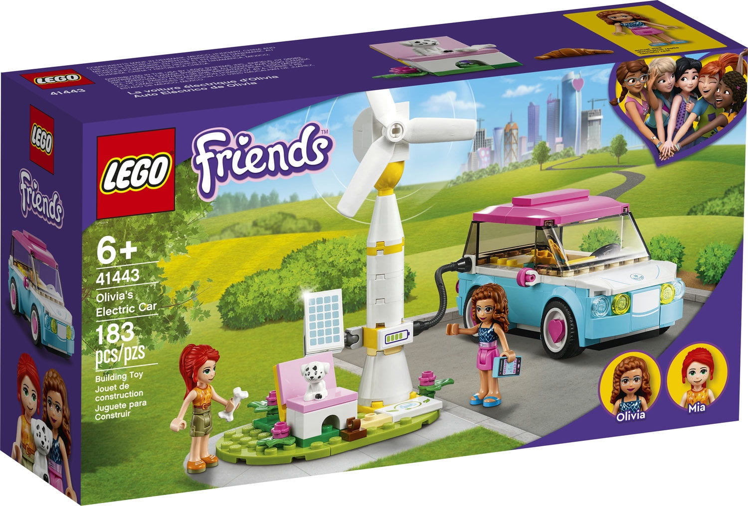 LEGO, Electric Car Toy Friends Olivia's Mia 6+ Years, 183 Pieces