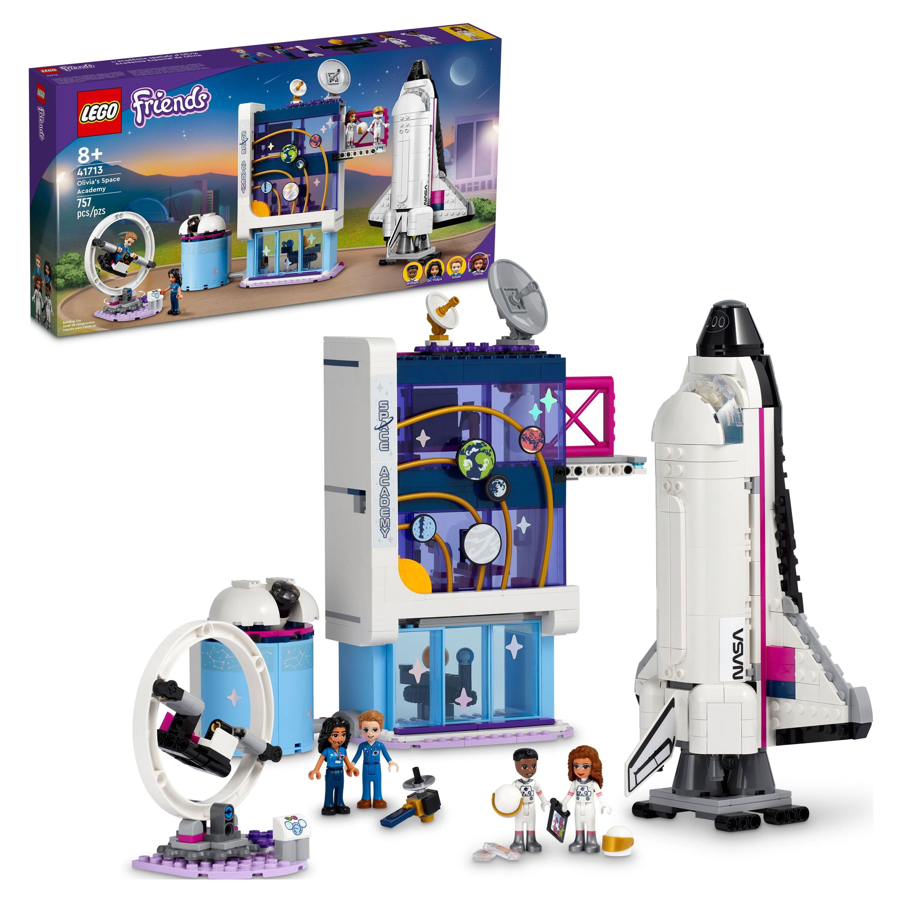 LEGO Friends Olivias Space Academy Shuttle Rocket 41713, NASA Space Shuttle Toy for Kids, Pretend Play Space Academy with Astronaut Mini Figures, Gift for Boys Girls 8+ Years Old
