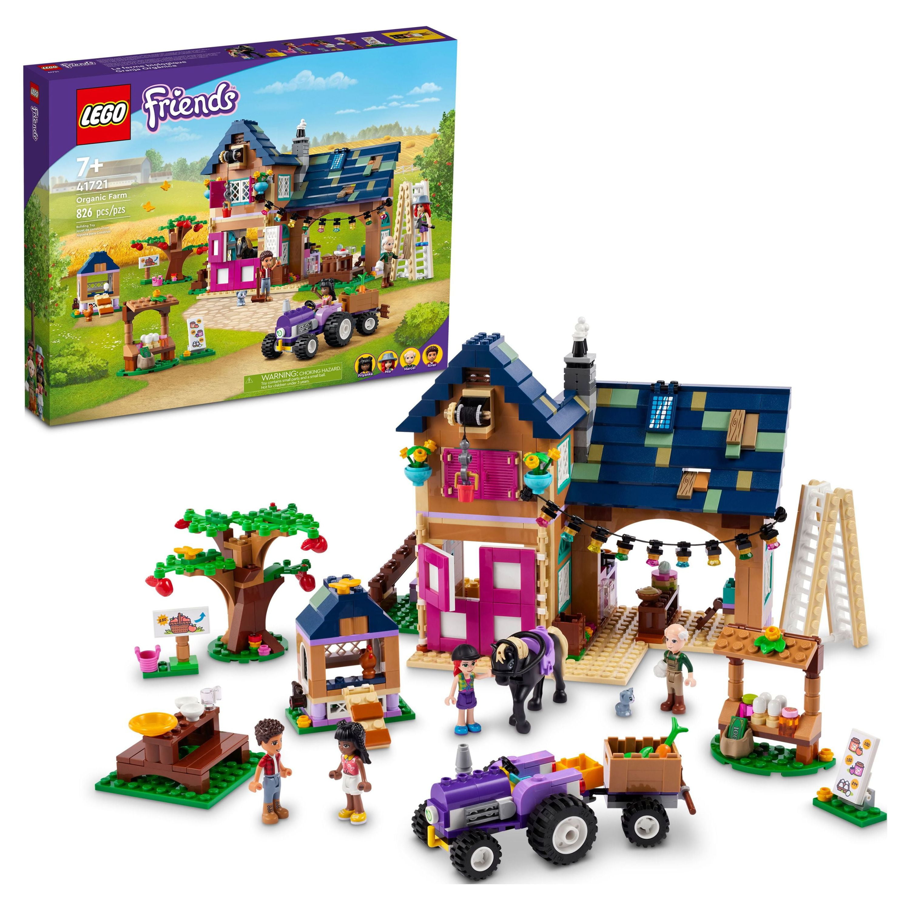LEGO Friends Organic Farm House Set 41721 with Toy Horse, Stable