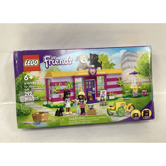 LEGO Friends Pet Adoption Café 41699 Building Toy - Collectible Animal Rescue Set with Olivia & Priyanka Mini-Dolls, Cat & Dog Figures, Creative Toys for Boys, Girls, and Kids Ages 6+