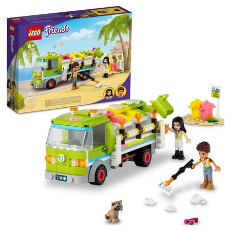 LEGO Friends Recycling Truck Toy 41712 - Set Includes Garbage Sorting Bins, Emma and River Mini Dolls, Educational Learning Toys for Kids 6+ Years Old, Great Gift for Boys and Girls