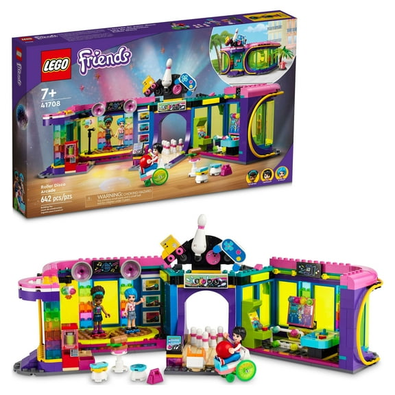 LEGO Friends Roller Disco Arcade Set 41708, Toy Bowling Game, Includes Andrea Mini-Doll, Perfect Birthday Present for Kids, Girls, and Boys Ages 7 and Up, Playset Encourages Creative Play