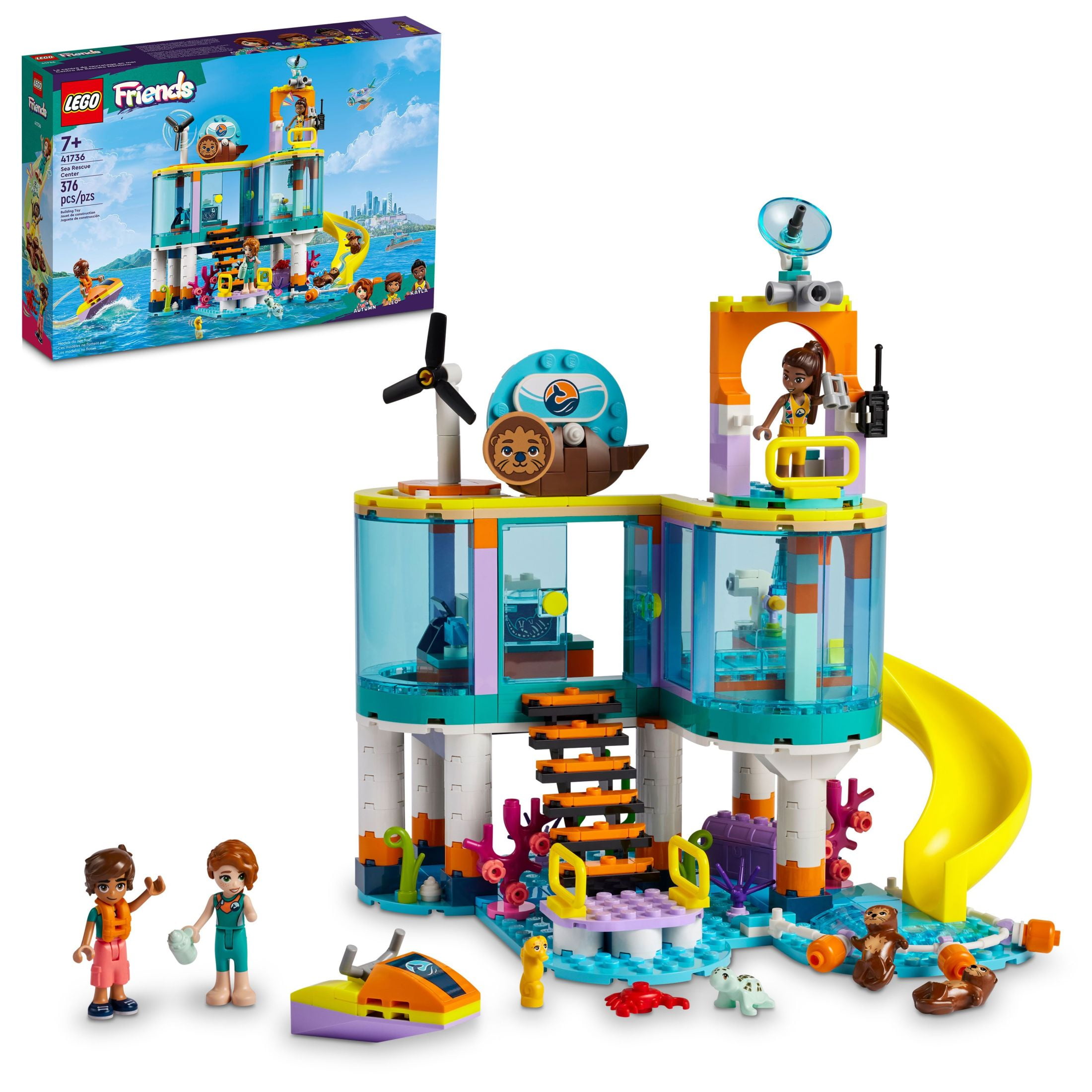 LEGO Friends Sea Rescue Center 41736 Building Toy for Ages 7+, with 3  Mini-Dolls, 2 Otters, a Seahorse, Turtle and Water Scooter, a Great  Birthday