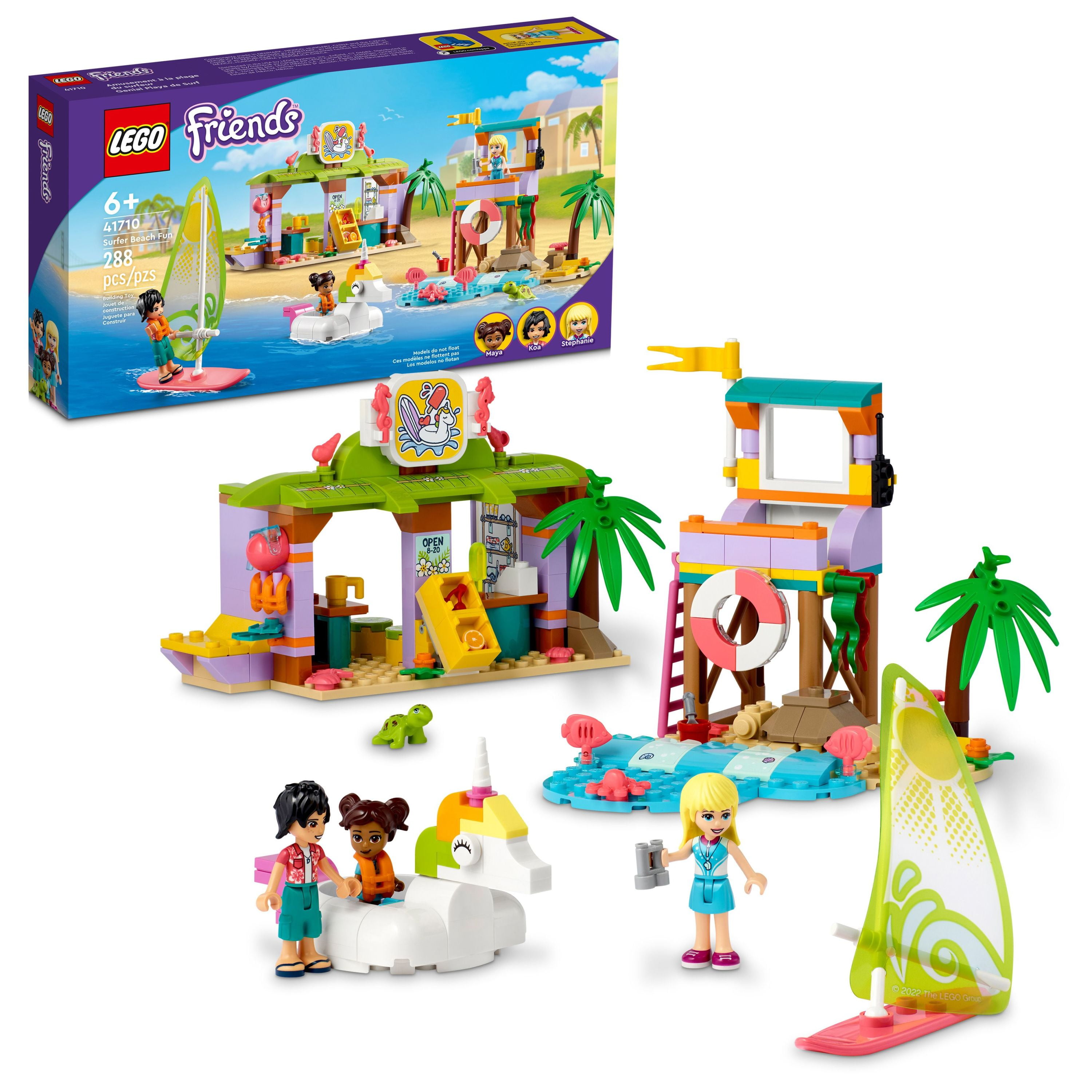 vores otte korrekt LEGO Friends Surfer Beach Fun 41710 Building Set (288 Pieces) - Walmart.com