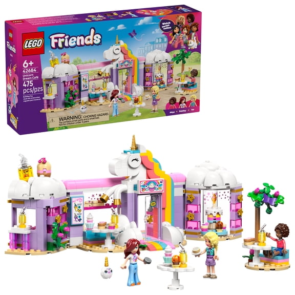 LEGO Friends Unicorn Dream Caf Building Toy for Girls & Boys - Pretend Play Set for Kids, Ages 6+ - W/Paisley, Aliya, & Iza Minidolls & Accessories - Gift Idea for Birthdays - 42684