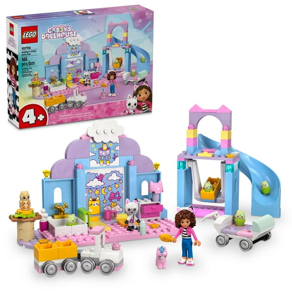 LEGO Gabbys Dollhouse Gabbys Kitty Care Ear Animal Playset for Kids, Pet Pretend-Play Entertainment Toy with a Pink Car, Slide, and Figures, Cat Toy Gift for Girls and Boys Ages 4 and Up, 10796
