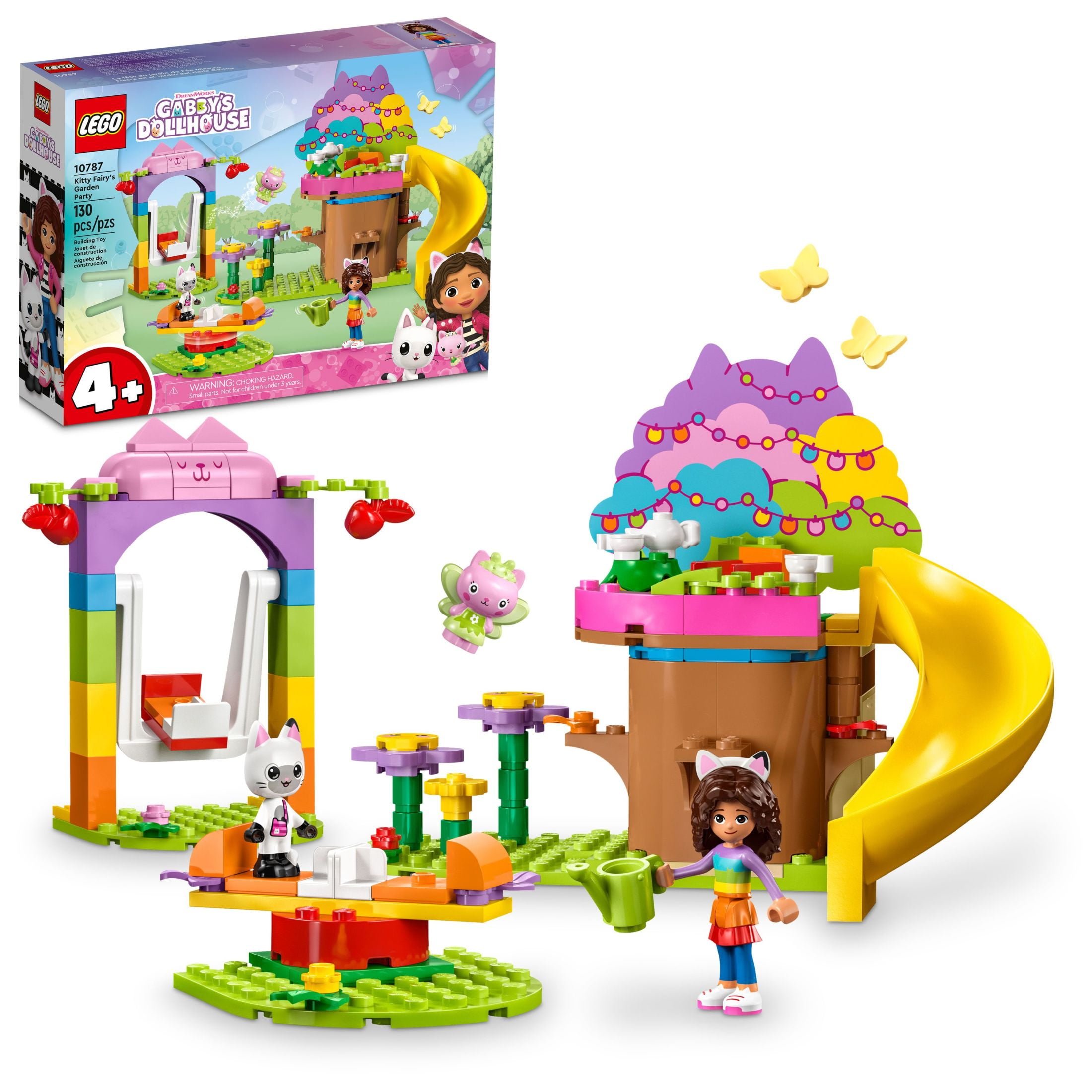 LEGO Gabby's Dollhouse Kitty Fairy’s Garden Party Building Toy with Tree  House, Swing, Slide, and Merry-Go-Round, Includes Gabby and Pandy Paws
