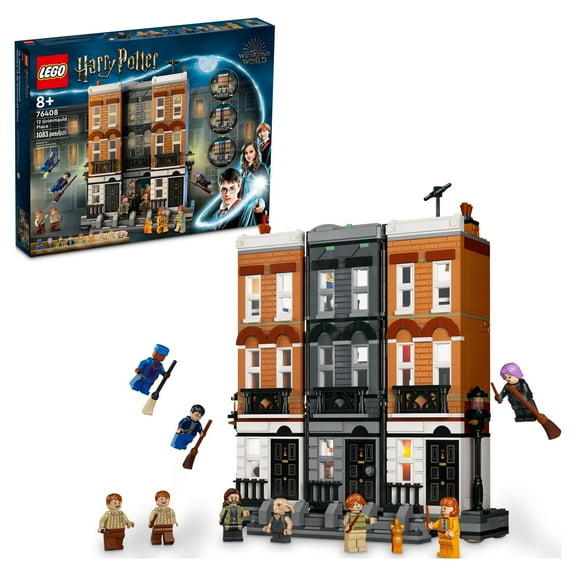 LEGO Harry Potter 12 Grimmauld Place 76408, Headquarters of the Order of the Phoenix Magic Set, Transforming House Model Building with 9 Minifigures including Sirius Black, Kreacher, and the Weasleys