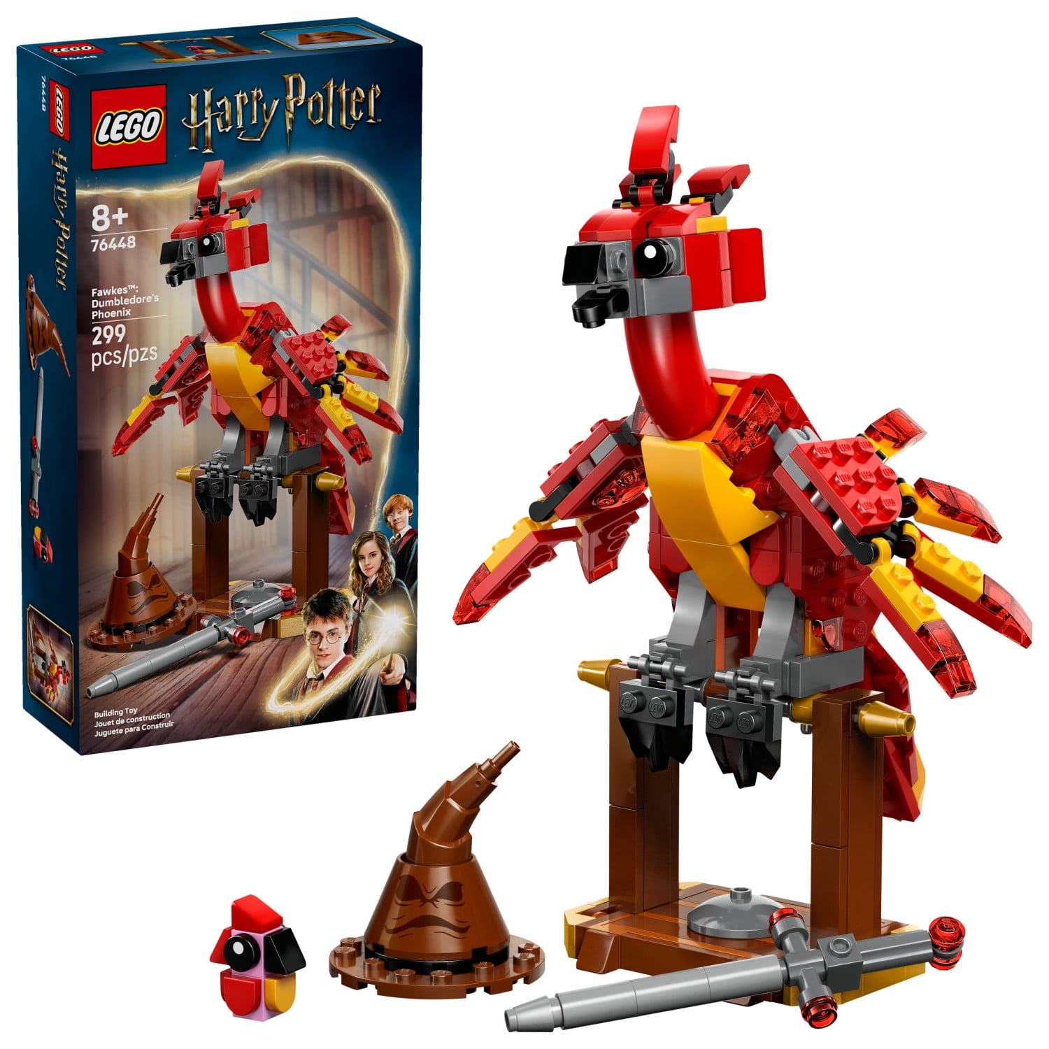 LEGO Harry Potter Fawkes: Dumbledores Phoenix Kids Toy - Building and Learning Toy for Pretend Play - Harry Potter Collectible for Boys and Girls, Ages 8+ - Gift Idea for Birthdays - 76448