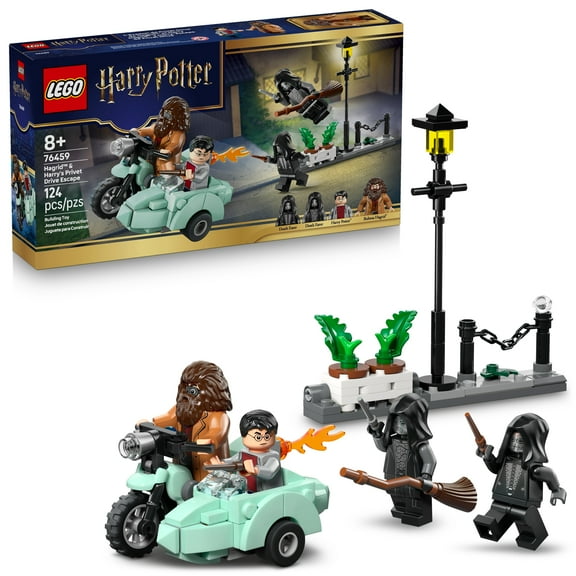 LEGO Harry Potter Hagrid & Harrys Privet Drive Escape Building Toy for Boys & Girls - Pretend Play Set for Kids, Ages 8+ - W/Mini Hagrid's Motorcycle & 4 Minifigures - Gift for Birthdays - 76459