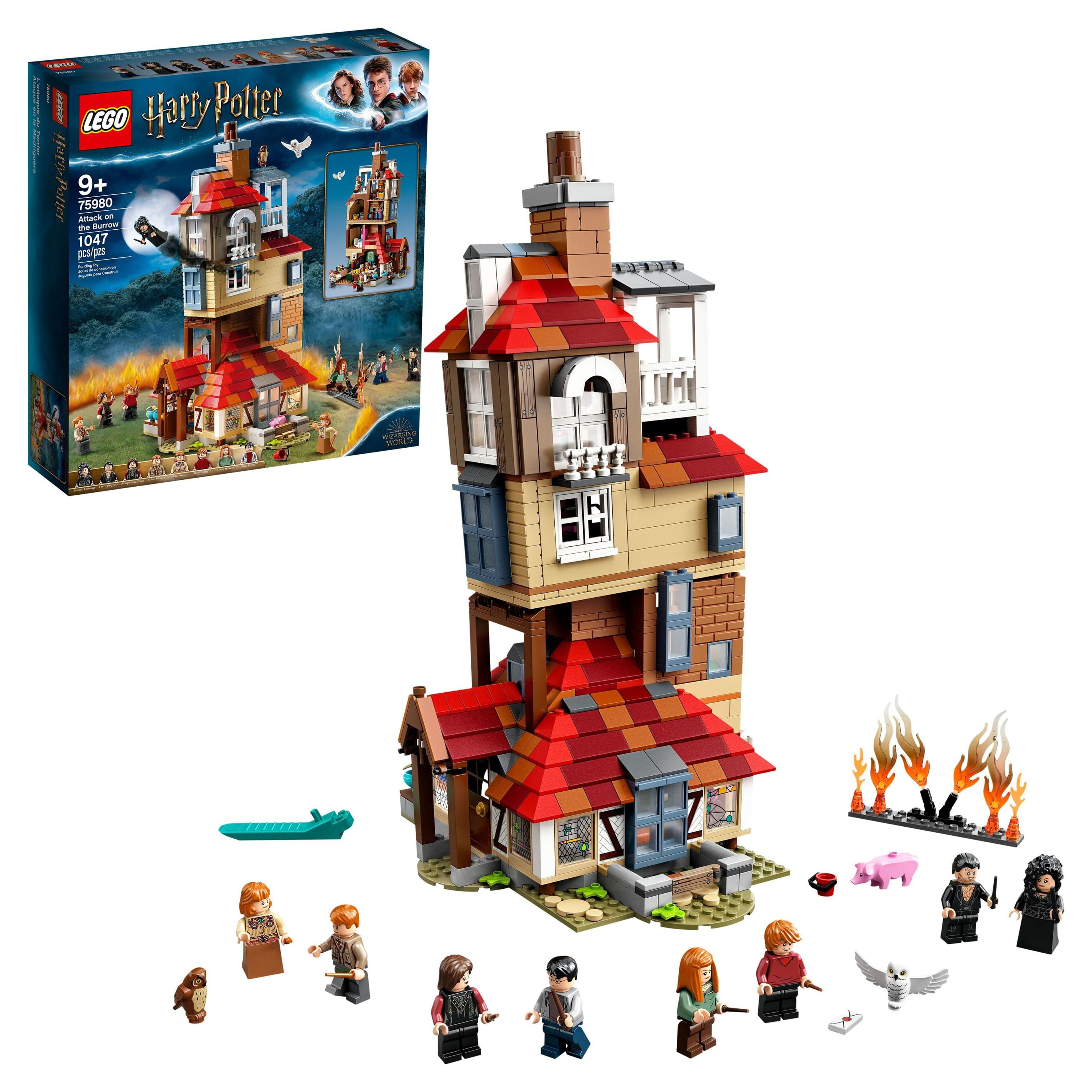 LEGO Harry Potter Attack on the Burrow 75980 Building Toy Set (1,047 Pieces)