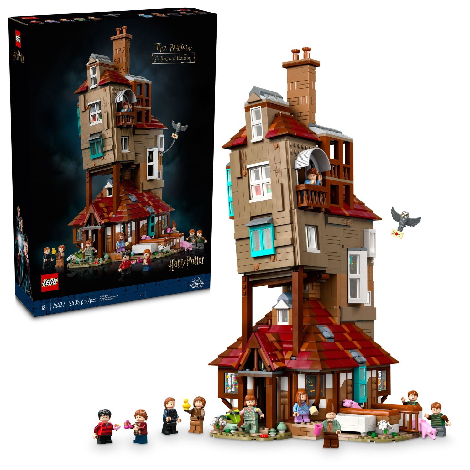 LEGO Harry Potter The Burrow  Collectors Edition, Weasley House, Collectible Building Set - 10 Minifigures Plus Errol the Owl - Gift for Adult Fans of the Wizarding World - 76437