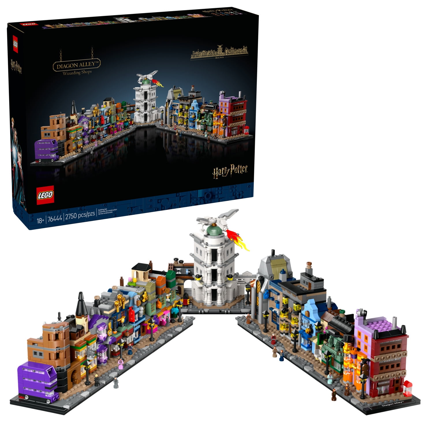 LEGO Harry Potter Diagon Alley Wizarding Shops Building Set for Adults - Collectible Kit for Harry Potter Fans With 12 Microfigures - Gift for Fathers Day - 76444