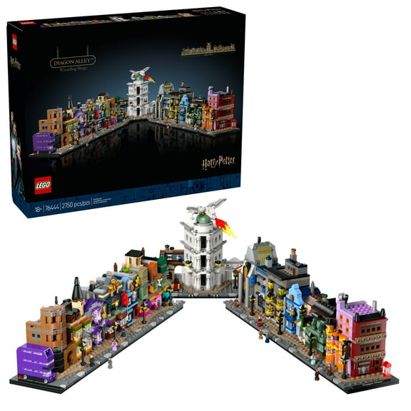 LEGO Harry Potter Diagon Alley Wizarding Shops Building Set for Adults - Collectible Kit for Harry Potter Fans With 12 Microfigures - Gift Idea for Men, Women, Fans - 76444