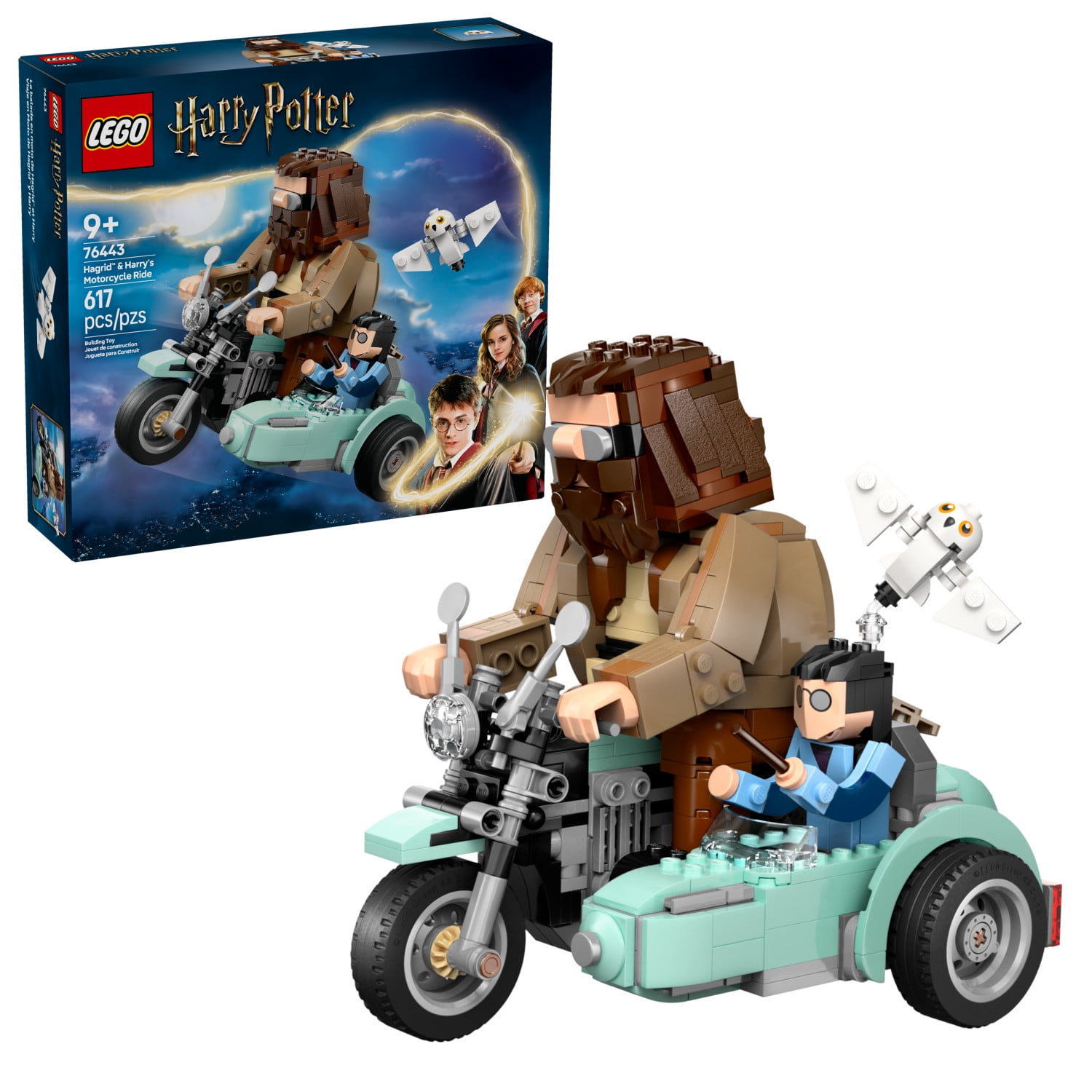 LEGO Harry Potter Hagrid & Harry's Motorcycle Ride Building Toy - Kids Motorcycle Toy for Boys and Girls, Harry Potter Fans, Ages 9+ - Gift for Fathers Day - 76443