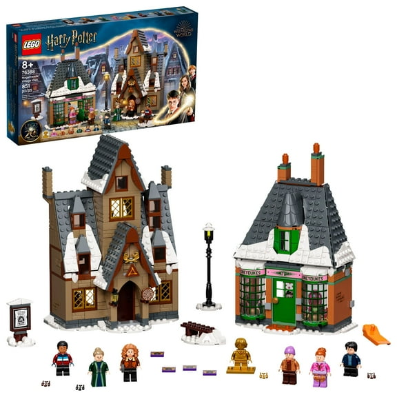 LEGO Harry Potter Hogsmeade Village Visit 76388 Building Toy for 8 Year Olds, 20th Anniversary Set with Collectible Harry Potter Figures Including Golden Ron Weasley, Birthday Gift for Idea for Kids
