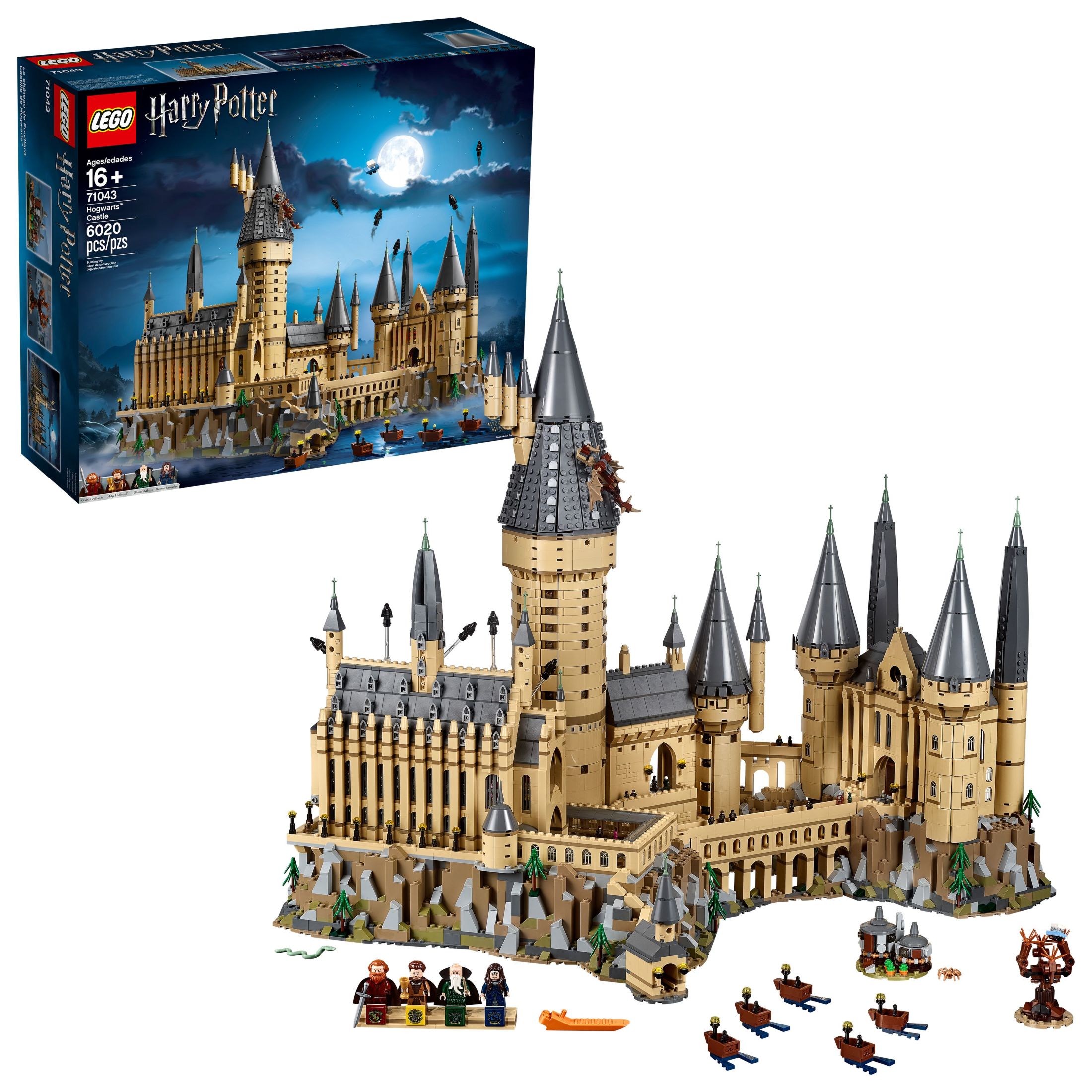 LEGO Harry Potter Hogwarts Castle 71043 Building Set - Model Kit with Minifigures, Featuring Wand, Boats, and Spider Figure, Gryffindor and Hufflepuff Accessories, Collectible for Adults and Teens - image 1 of 8
