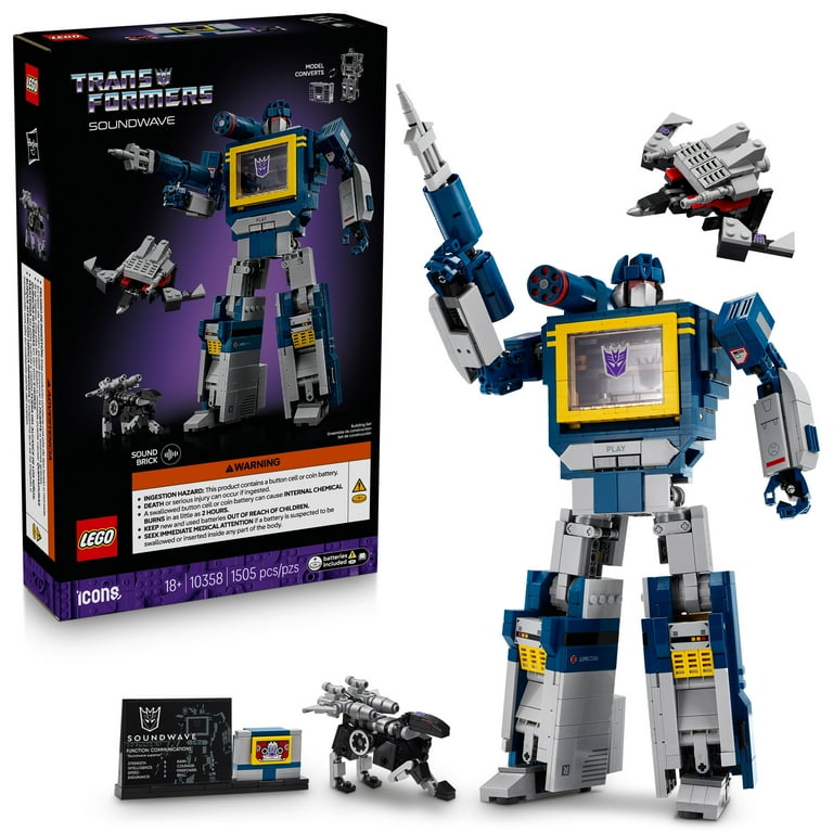 LEGO Icons Transformers: Soundwave Building Set W/Sound Effects