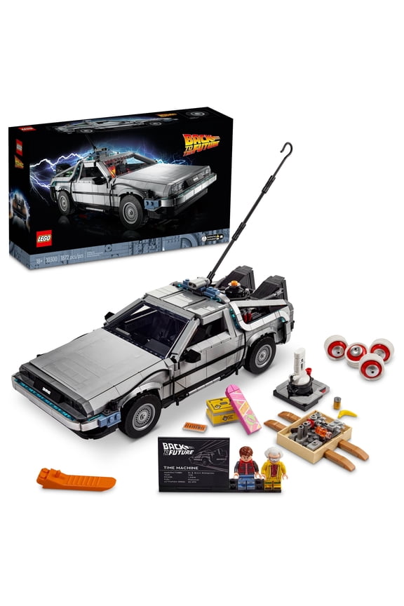Icons Back to the Future Time Machine 10300, Model Car Building Kit, Based on the DeLorean from the Classic Movie