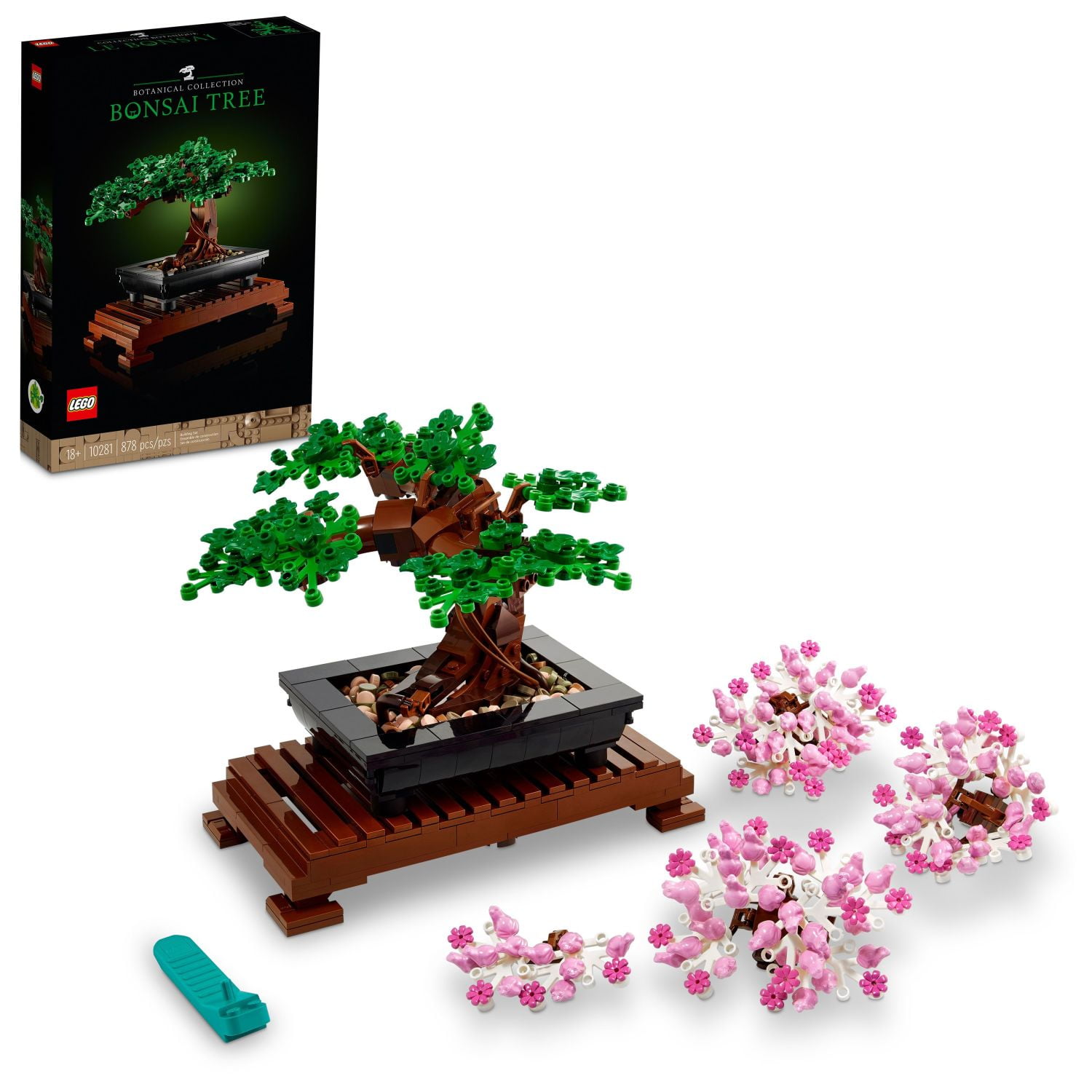 LEGO Icons Bonsai Tree Building Set, Features Cherry Blossom Flowers, DIY Plant Model for Adults, Creative Gift for Home Dcor and Office Art, Botanical Collection Design Kit, 10281