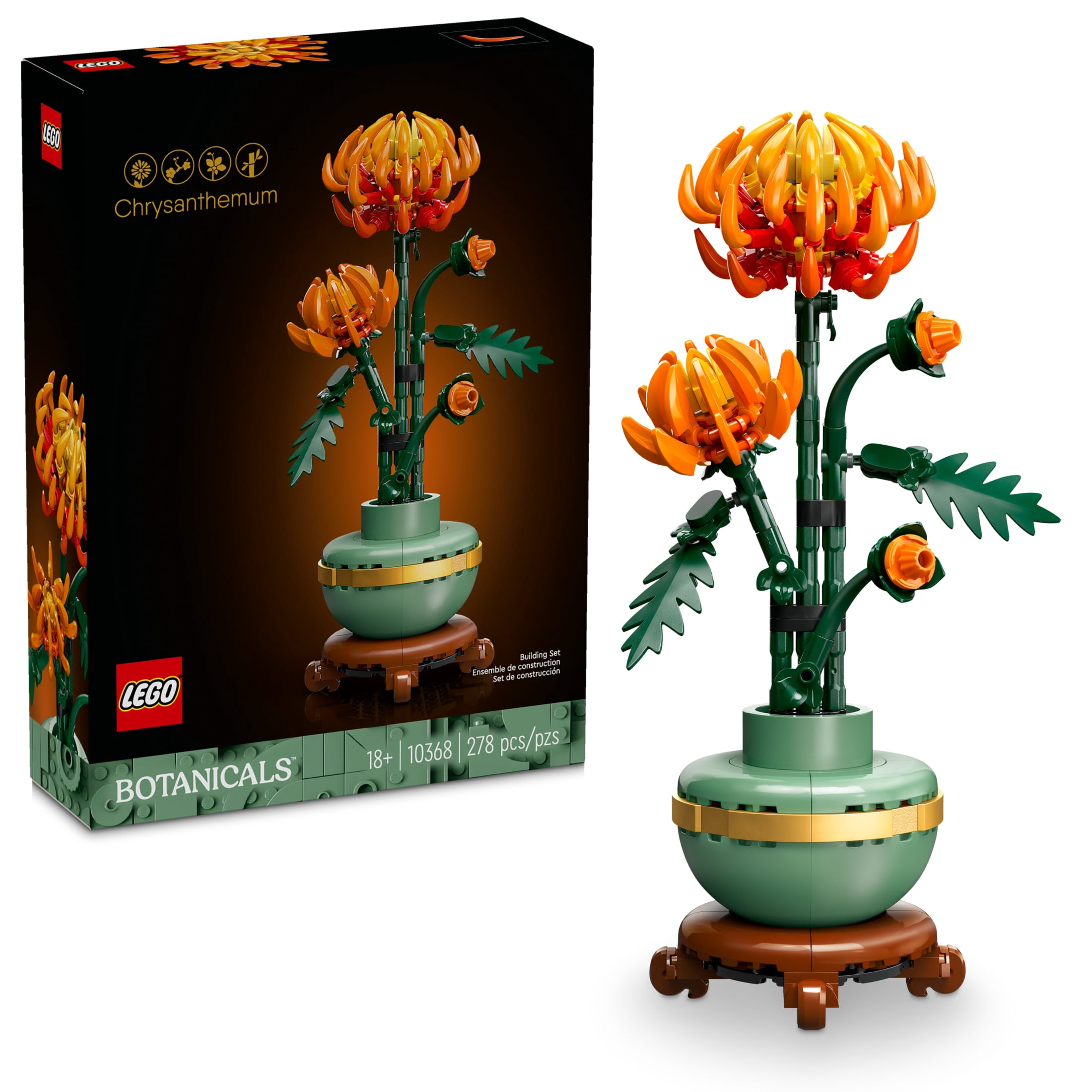 LEGO Icons Chrysanthemum Building Set - Artificial Flowers for Dinner Table Centerpieces & Home Decor, Adults Ages 18+ -