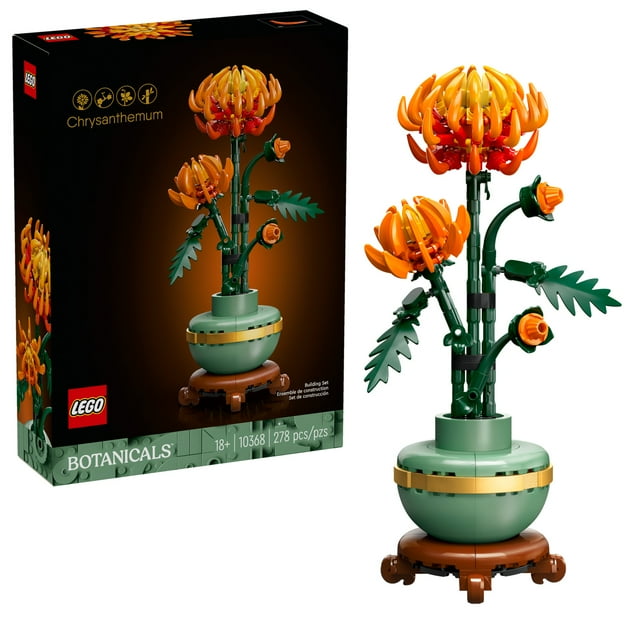 LEGO Icons Chrysanthemum Building Set - Artificial Flowers for Dinner Table Centerpieces & Decoration, Adults Ages 18+ - Birthday Gift Idea - 10368