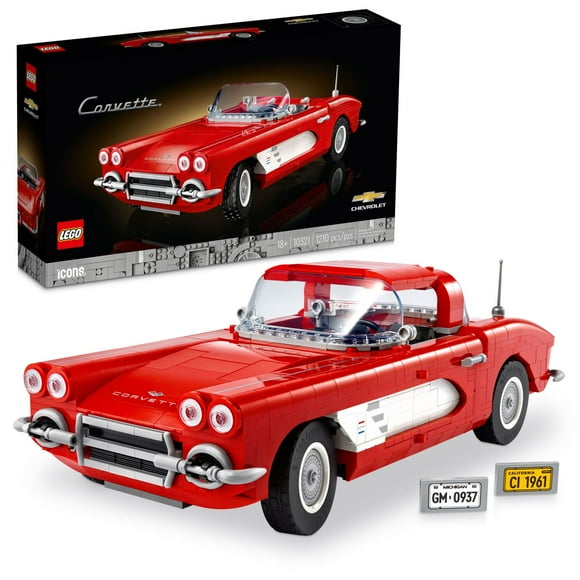 LEGO Icons Corvette Model Car Kit - Buildable DIY Classic Corvette Set for Adults, Ages 18+ - Birthday Gift Idea for Fans of Classic Cars - 10321