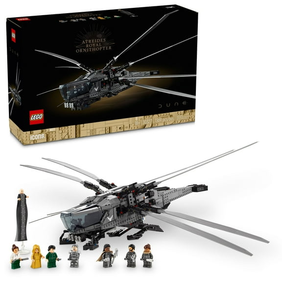 LEGO Icons Dune Atreides Royal Ornithopter, Collectible Dune Inspired Model for Build and Display, Adult Gift Idea for Sci-Fi Movie Fans, 8 Dune Minifigures such as Chani and Baron Harkonnen, 10327
