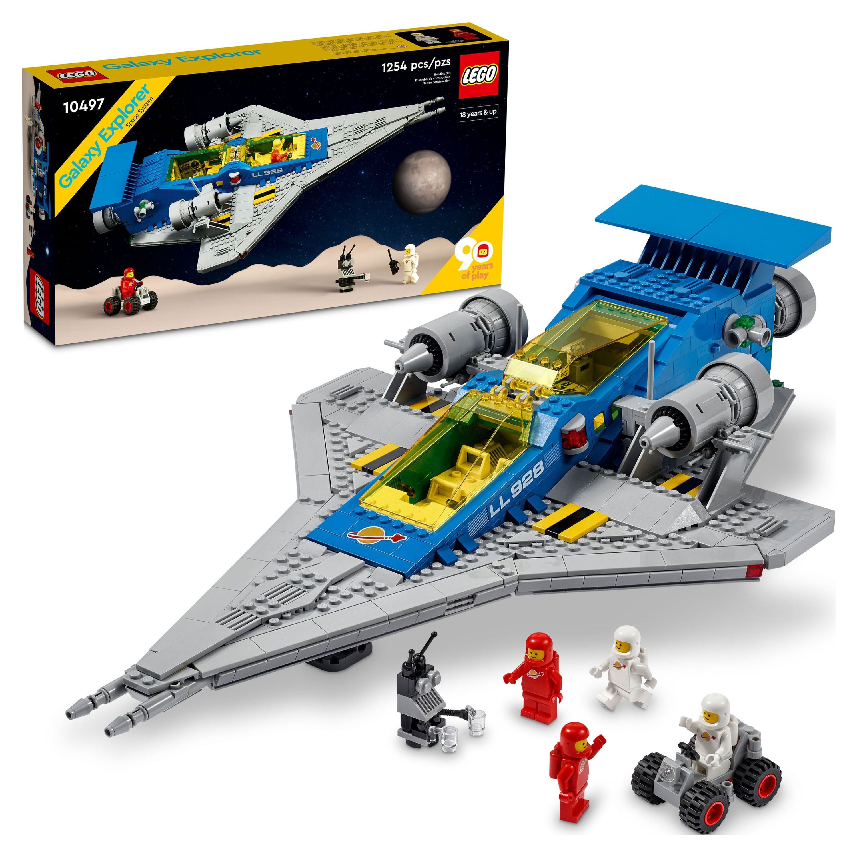 LEGO Icons Galaxy Explorer 10497 90th Anniversary Collectible Edition Model Spaceship, Space Building Set with Astronaut Figures, Gift Idea - image 1 of 8
