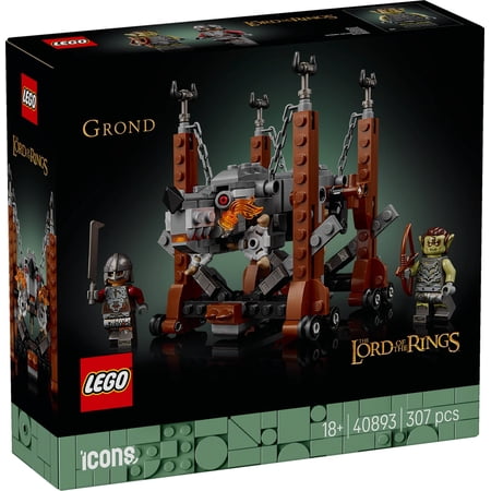 LEGO Icons The Lord of the Rings Grond – 307-Piece Buildable Battering Ram Display Model with 2 Orc Minifigures, Collectible Middle-earth Decor Gift for Adults – 40893